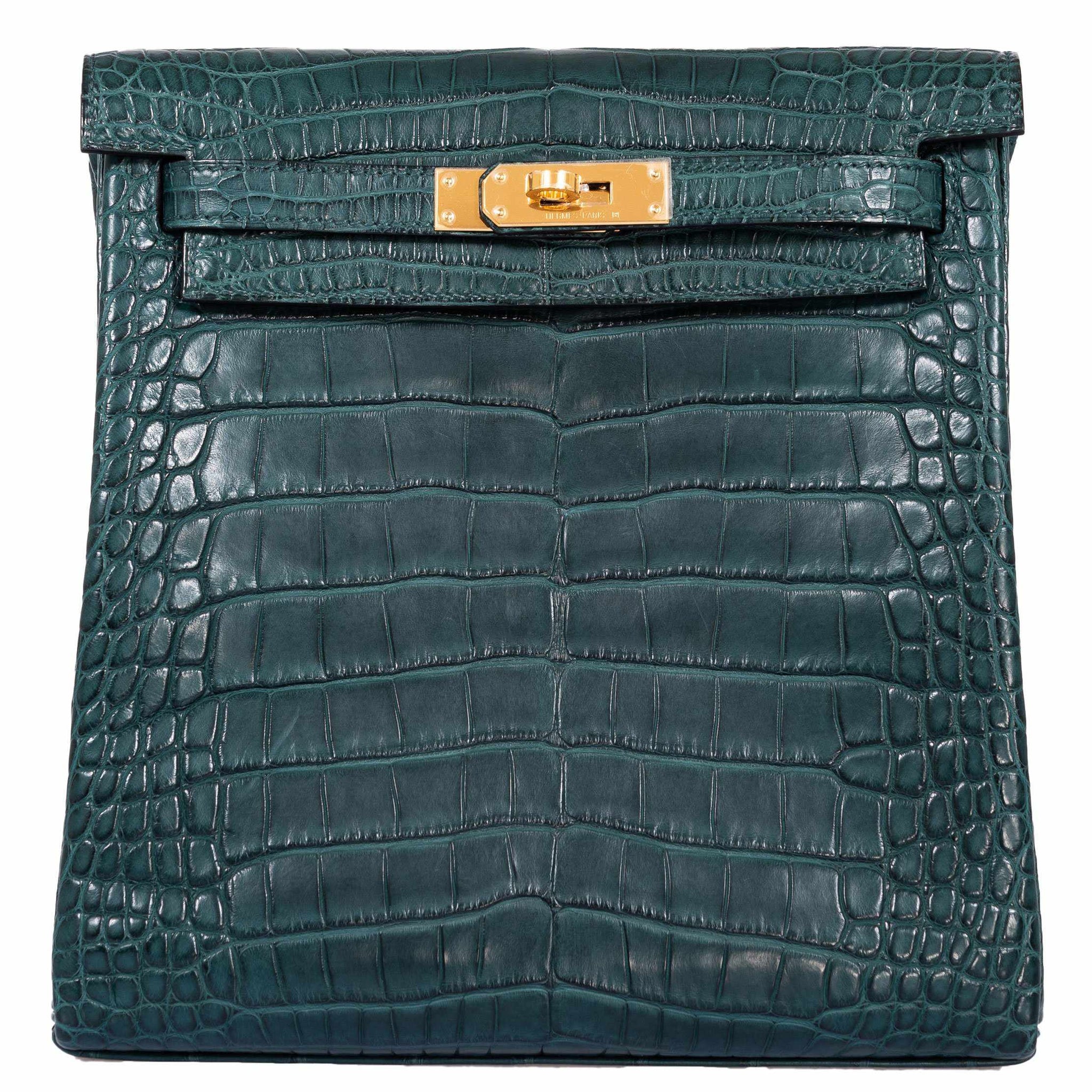 Hermès Vert Rousseau Matte Alligator Kelly Ado II 22 Backpack Gold  Hardware, 2020 Available For Immediate Sale At Sotheby's