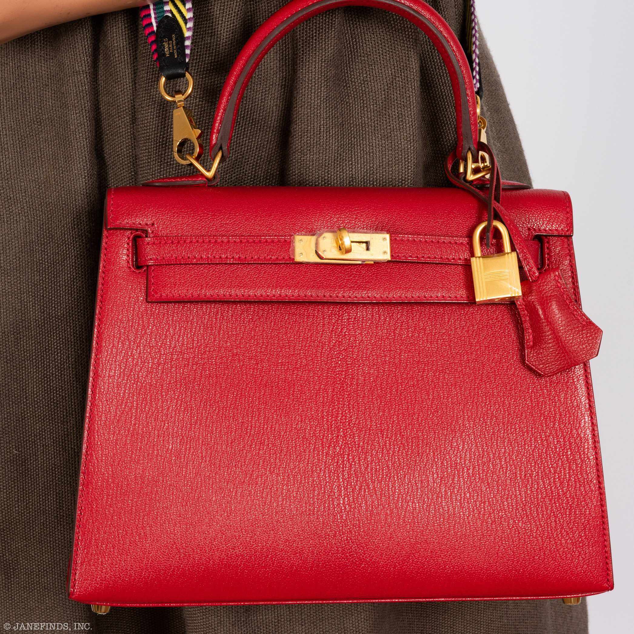 Hermès Kelly 25 HSS Sellier Rouge Casaque Chevre Goat Brushed Gold Hardware - Special Order