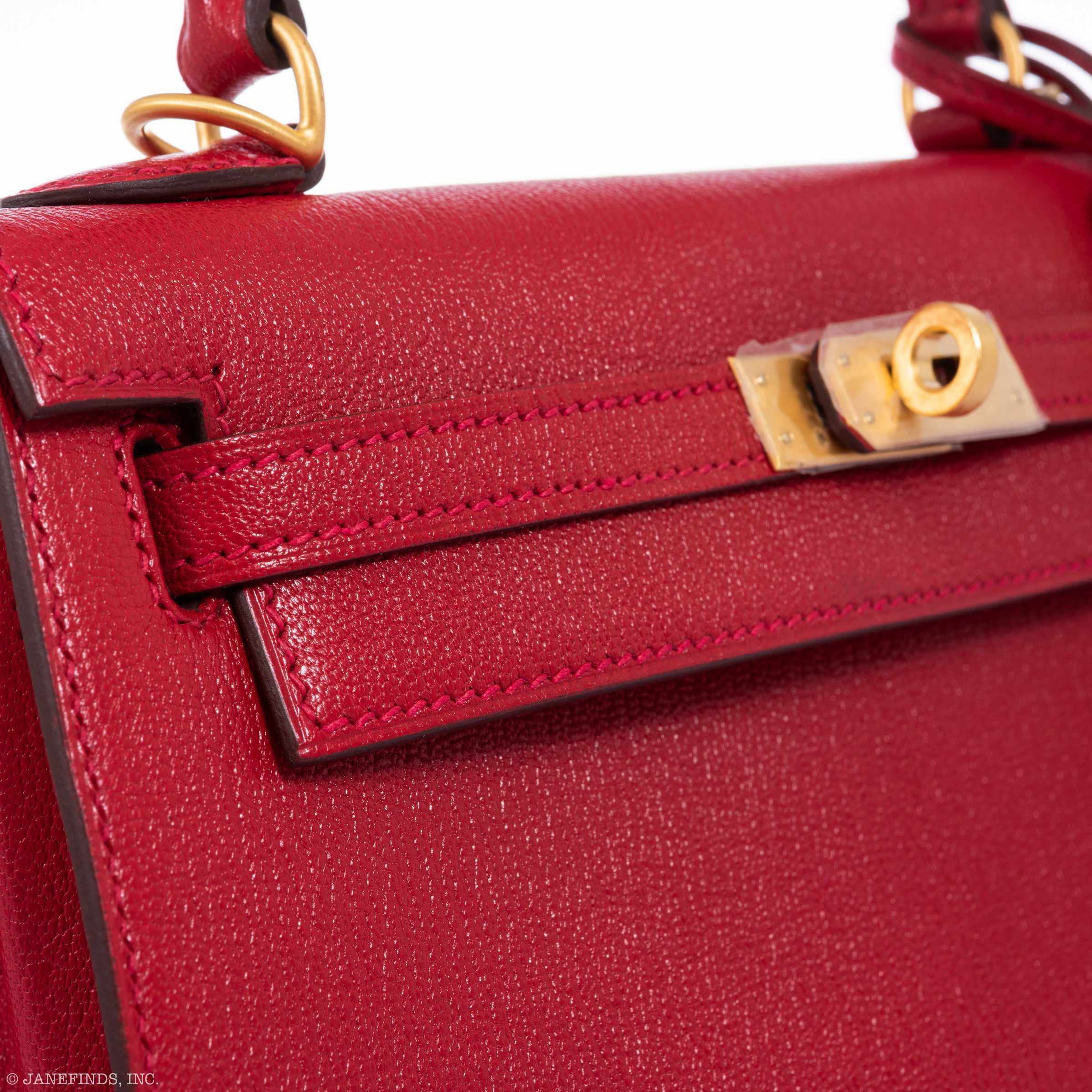 Hermès Kelly 25 HSS Sellier Rouge Casaque Chevre Goat Brushed Gold Hardware - Special Order