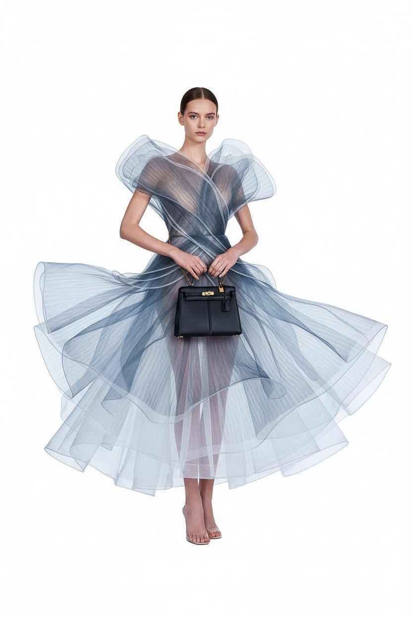 Hermès Kelly 25 Padded Sellier Black Barenia and Swift Leather Gold Hardware