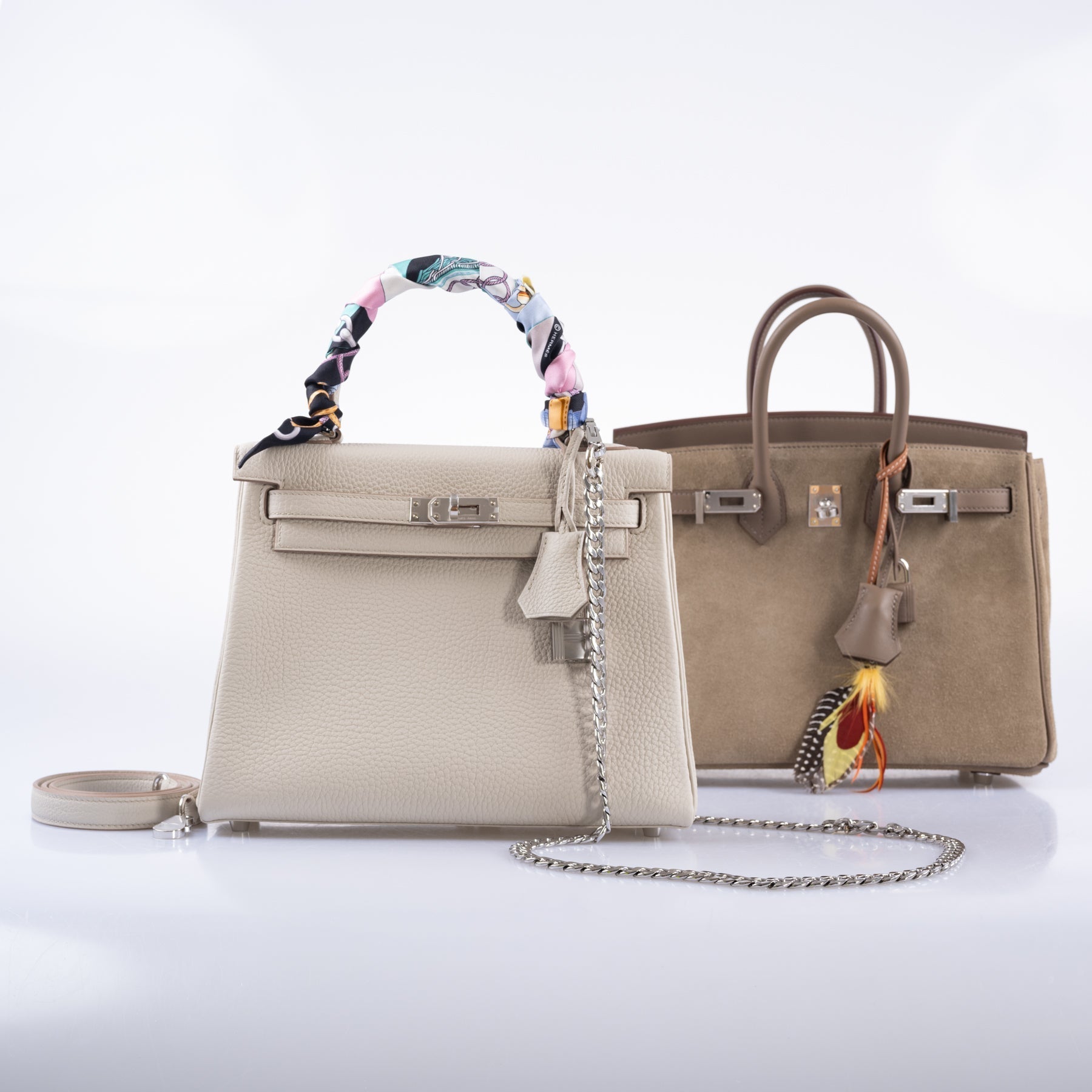 Hermès Kelly 25 Retourne Beton Togo Palladium Hardware