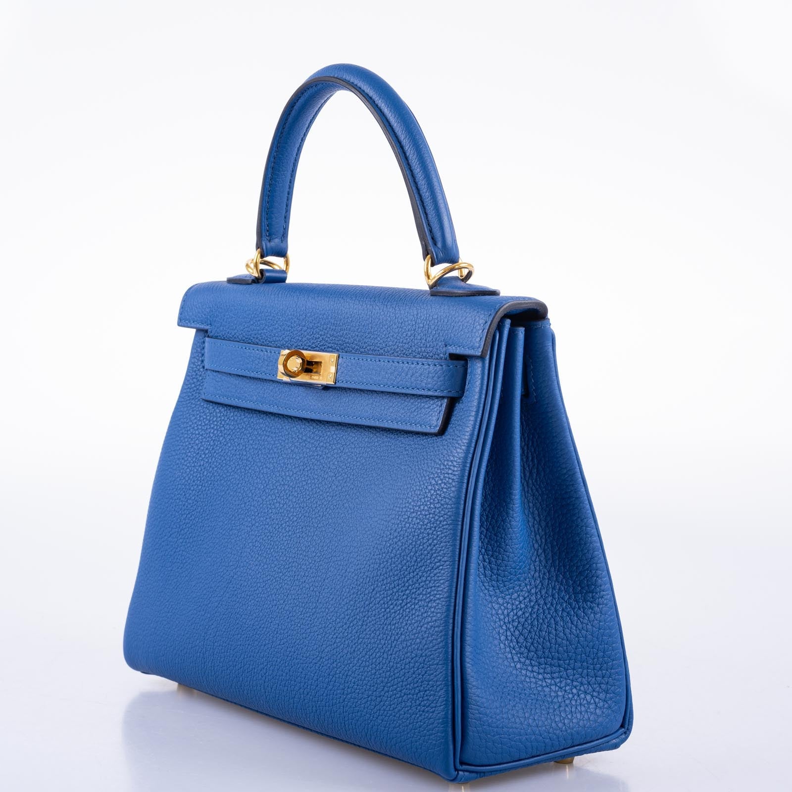 Hermès Kelly 25 Retourne Blue France Togo with Gold Hardware