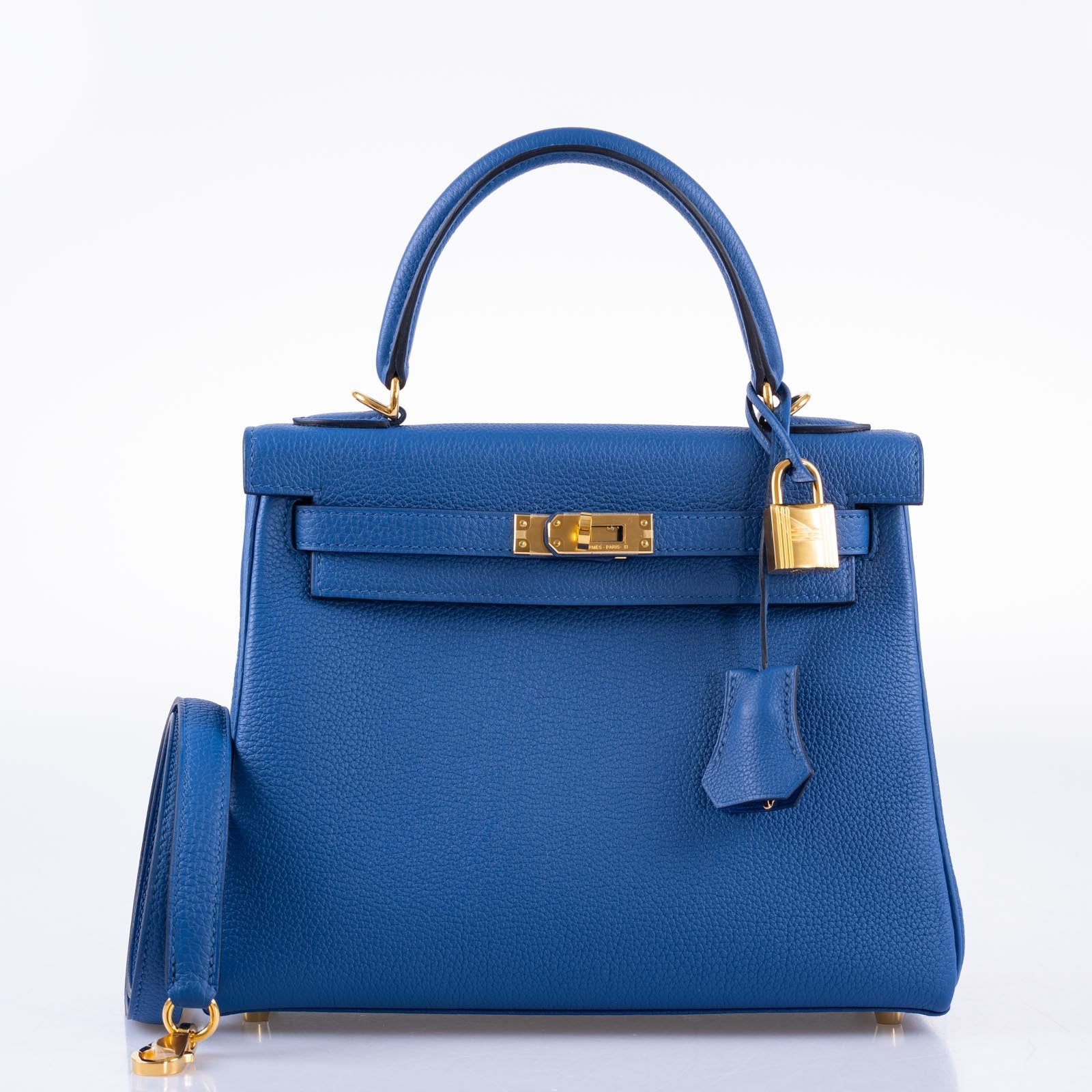 Hermès Kelly 25 Retourne Blue France Togo with Gold Hardware