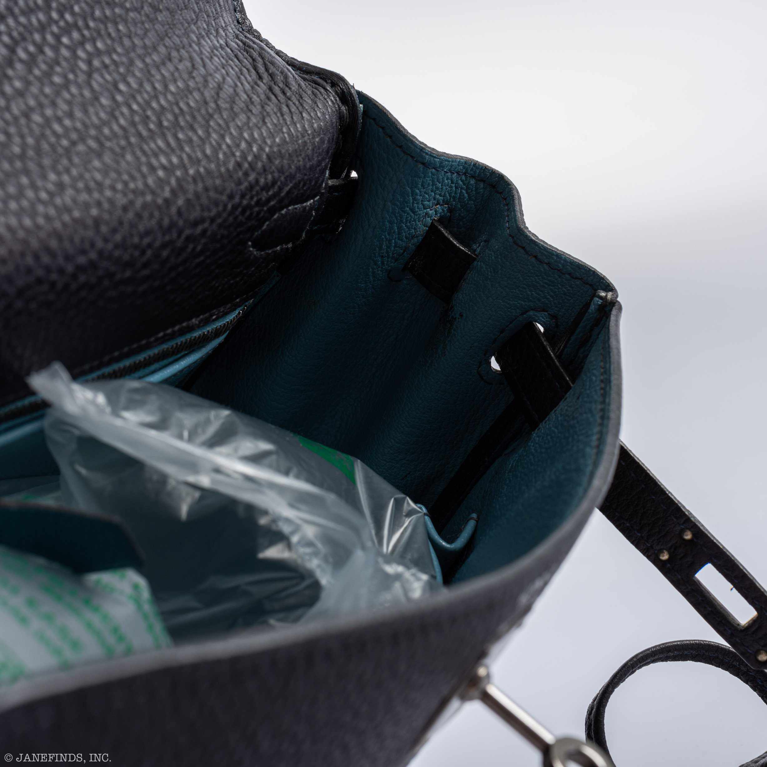 Hermès Kelly 25 Retourne Blue Indigo & Turquoise Clemence Ruthenium Hardware - Special Edition