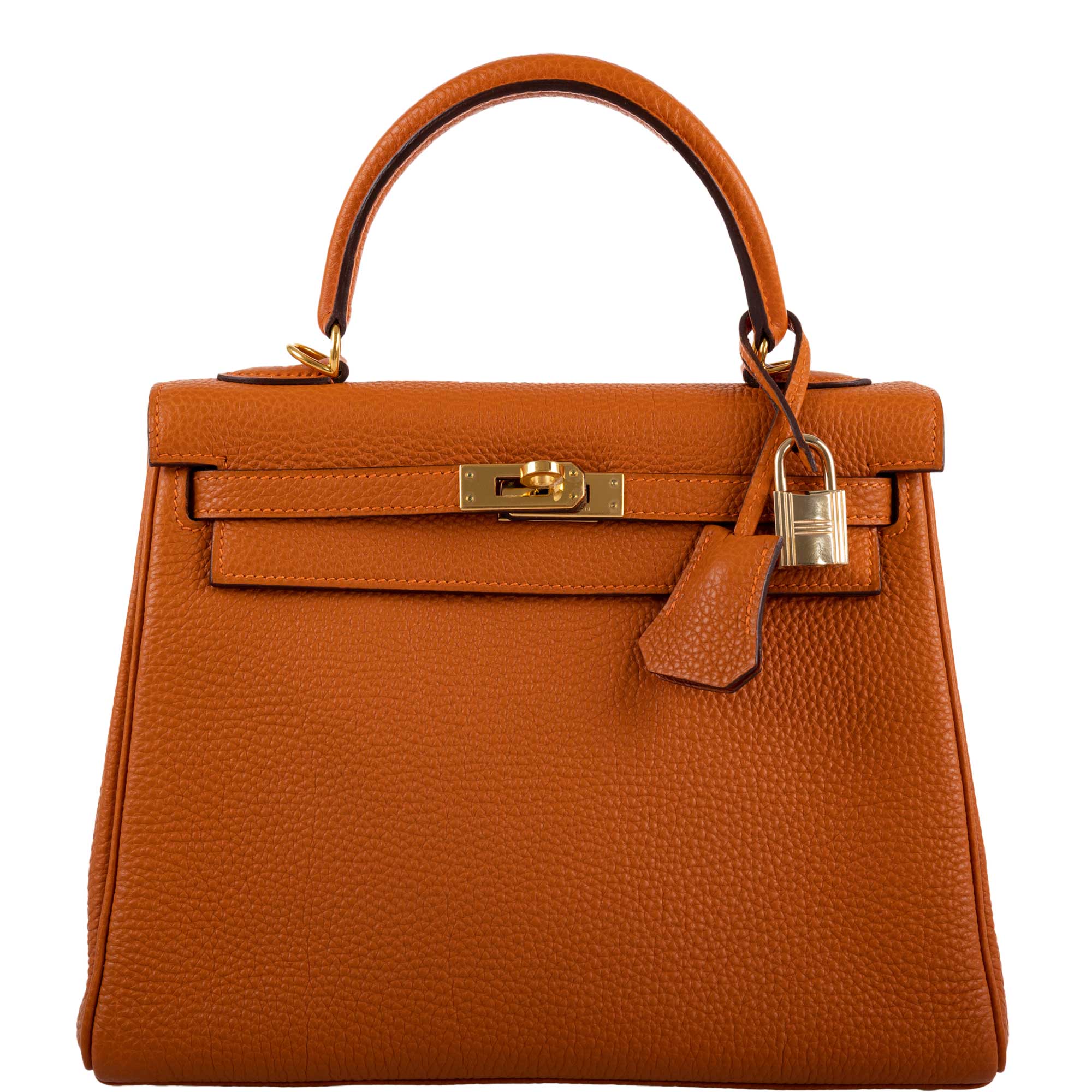 Hermès Kelly 25 Retourne Potiron Togo leather Gold Hardware