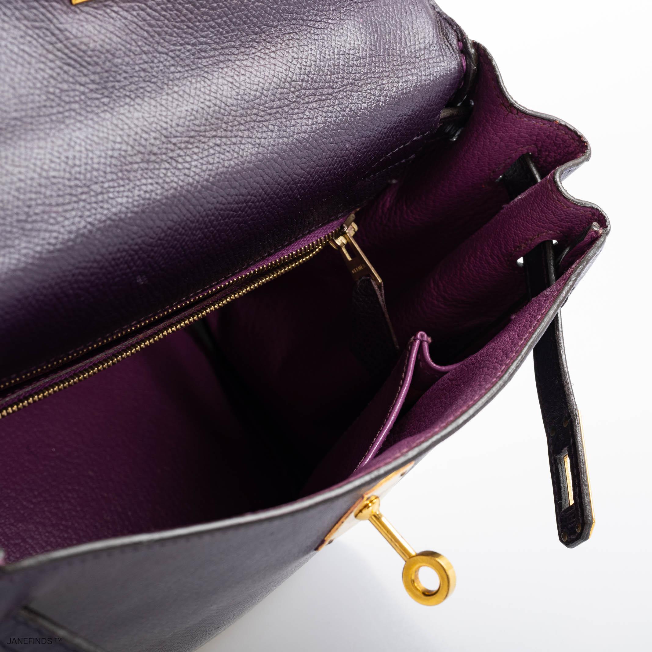 Hermès Kelly 25 Retourne Raisin & Cyclamen Epsom with Gold Hardware