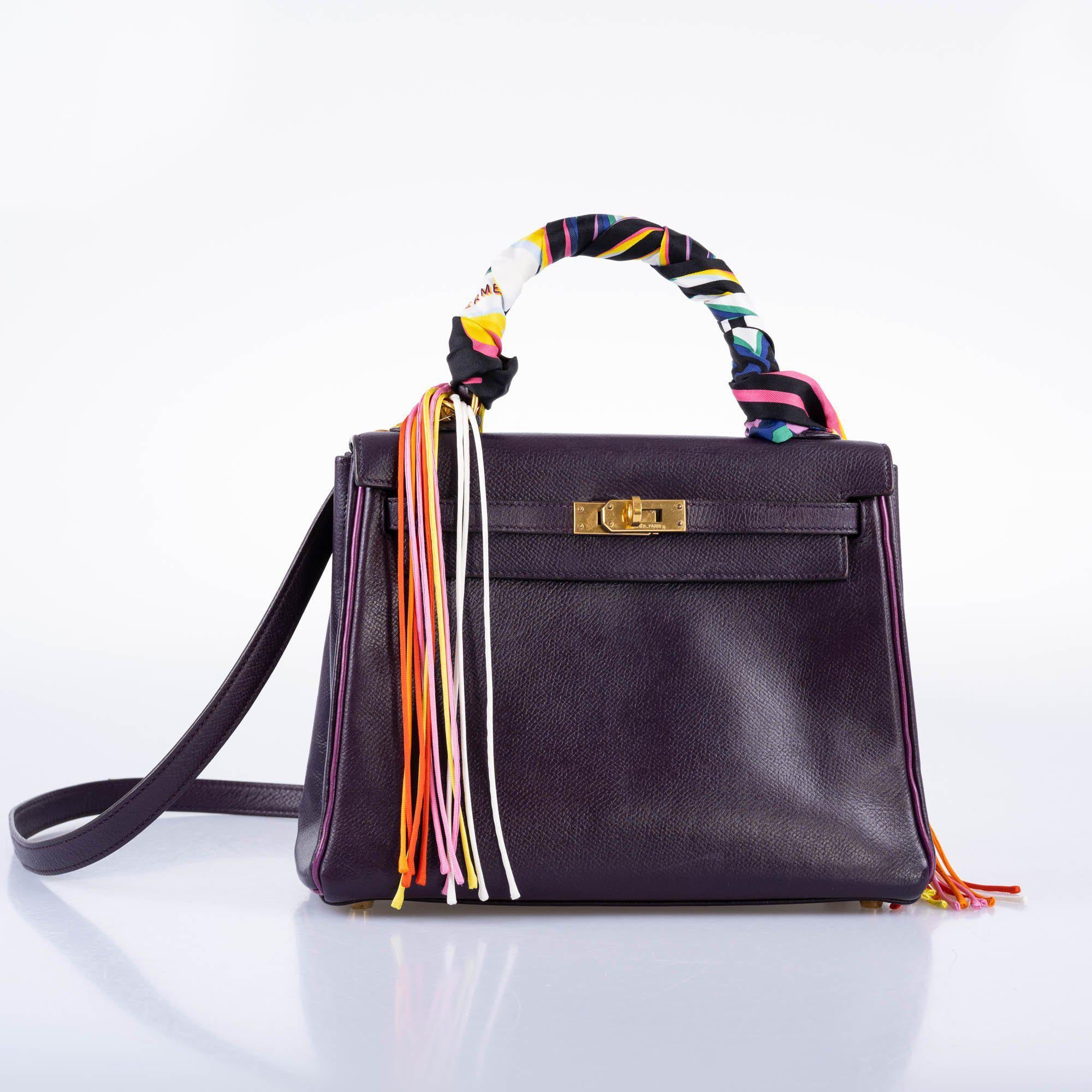 Hermès Kelly 25 Retourne Raisin & Cyclamen Epsom with Gold Hardware