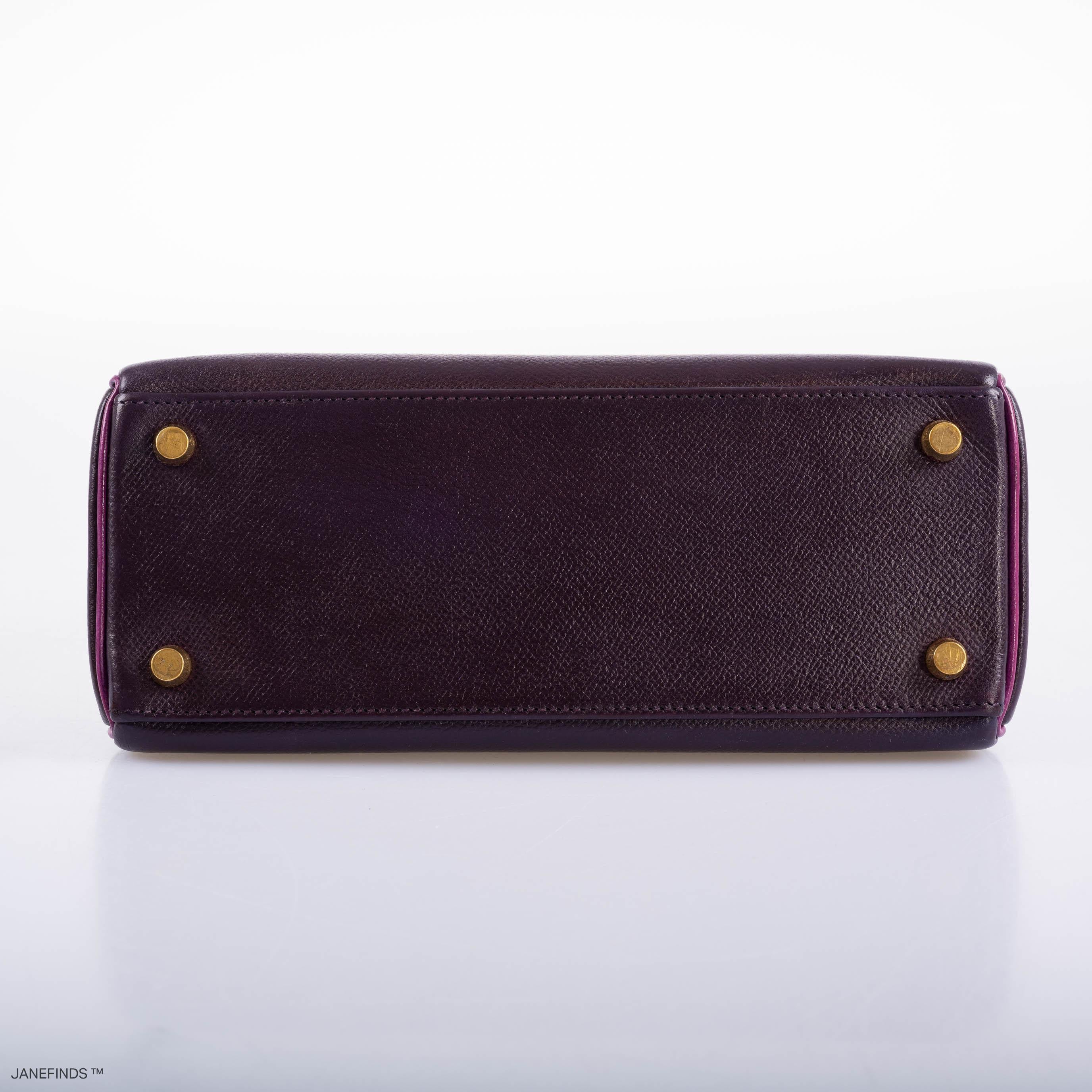 Hermès Kelly 25 Retourne Raisin & Cyclamen Epsom with Gold Hardware