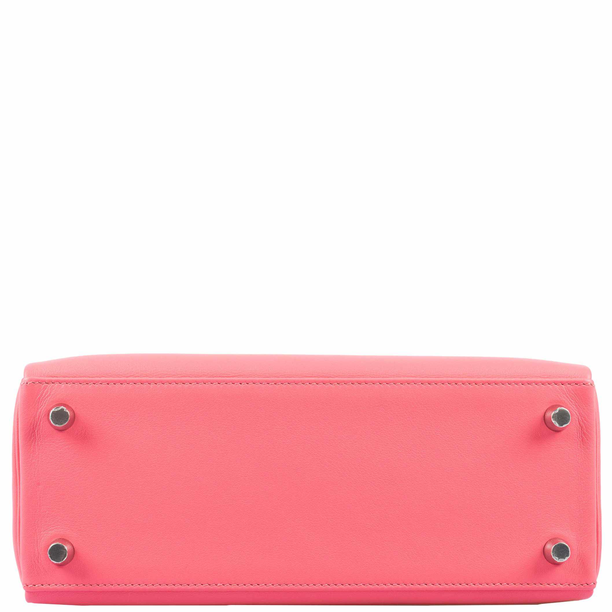 Hermès Kelly 25 Retourne Rose Azalee Swift Palladium Hardware
