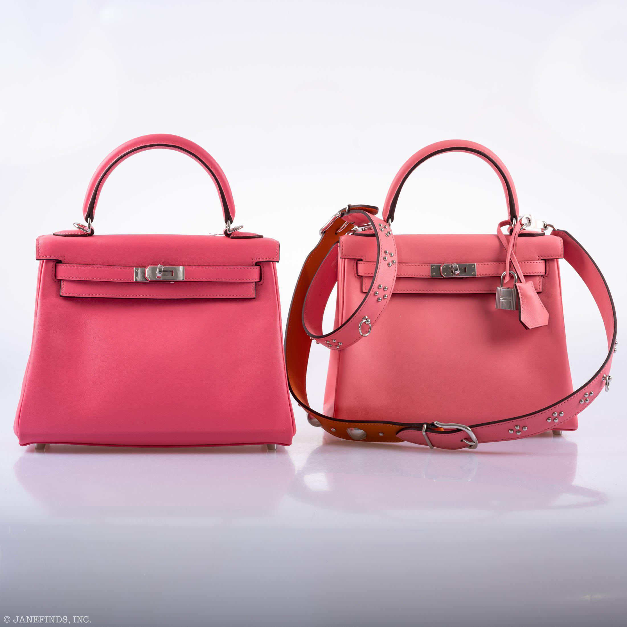 Hermès Kelly 25 Retourne Rose D'ete Swift Palladium Hardware