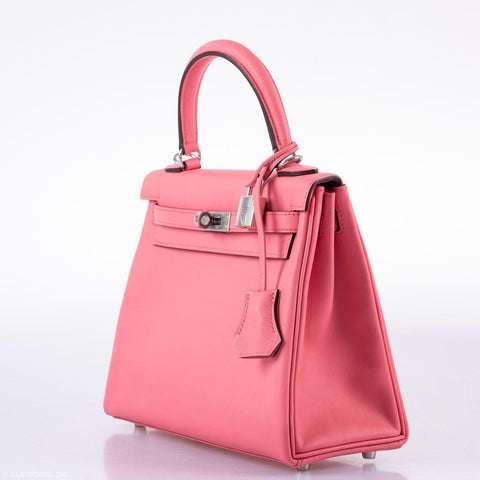 Hermès Kelly 25 Retourne Rose D'ete Swift Palladium Hardware