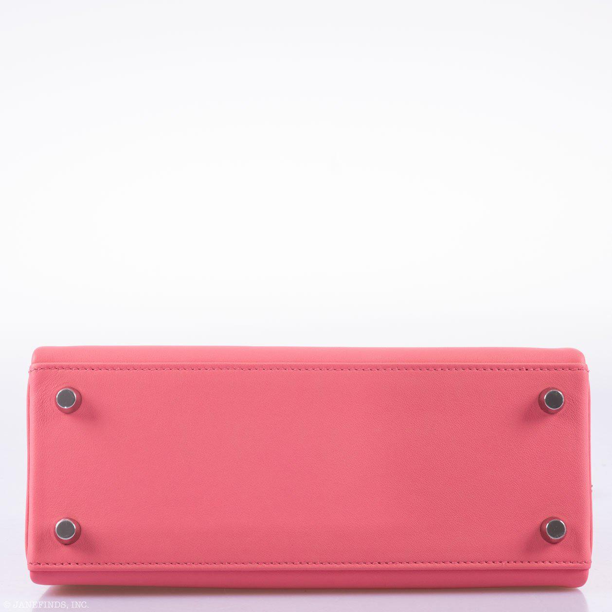 Hermès Kelly 25 Retourne Rose D'ete Swift Palladium Hardware