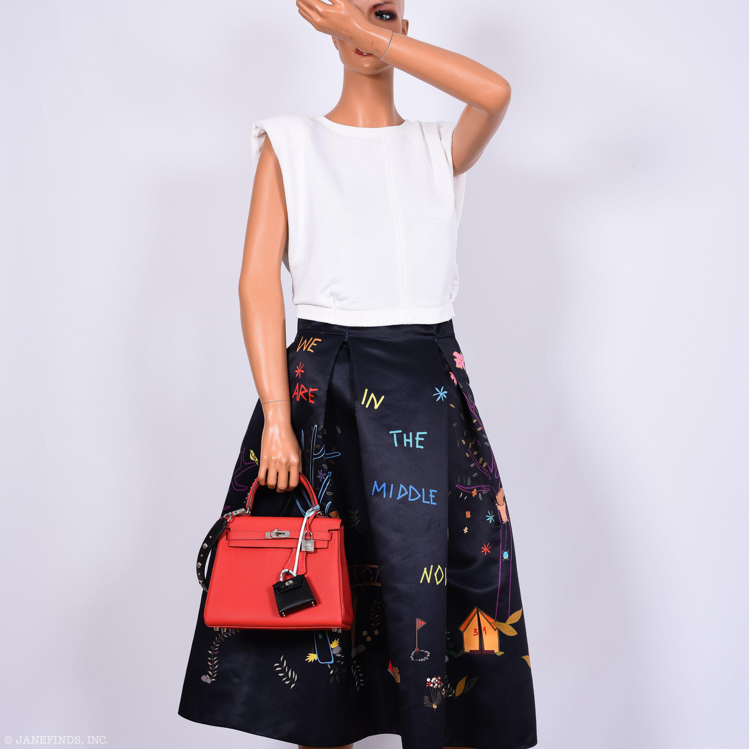 Hermès Kelly 25 Retourne Rouge Pivoine Togo Palladium Hardware - 2019, D