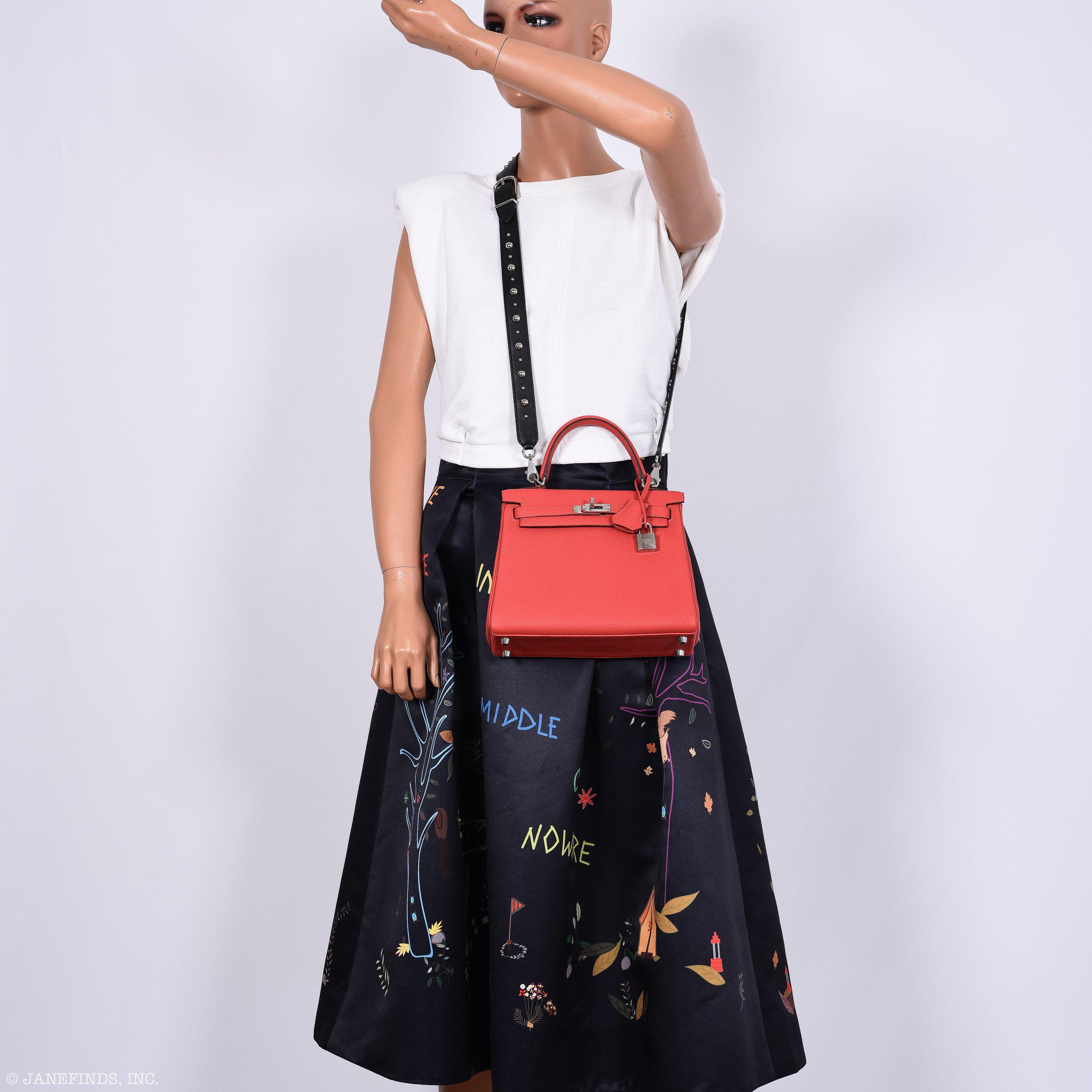 Hermès Kelly 25 Retourne Rouge Pivoine Togo Palladium Hardware - 2019, D