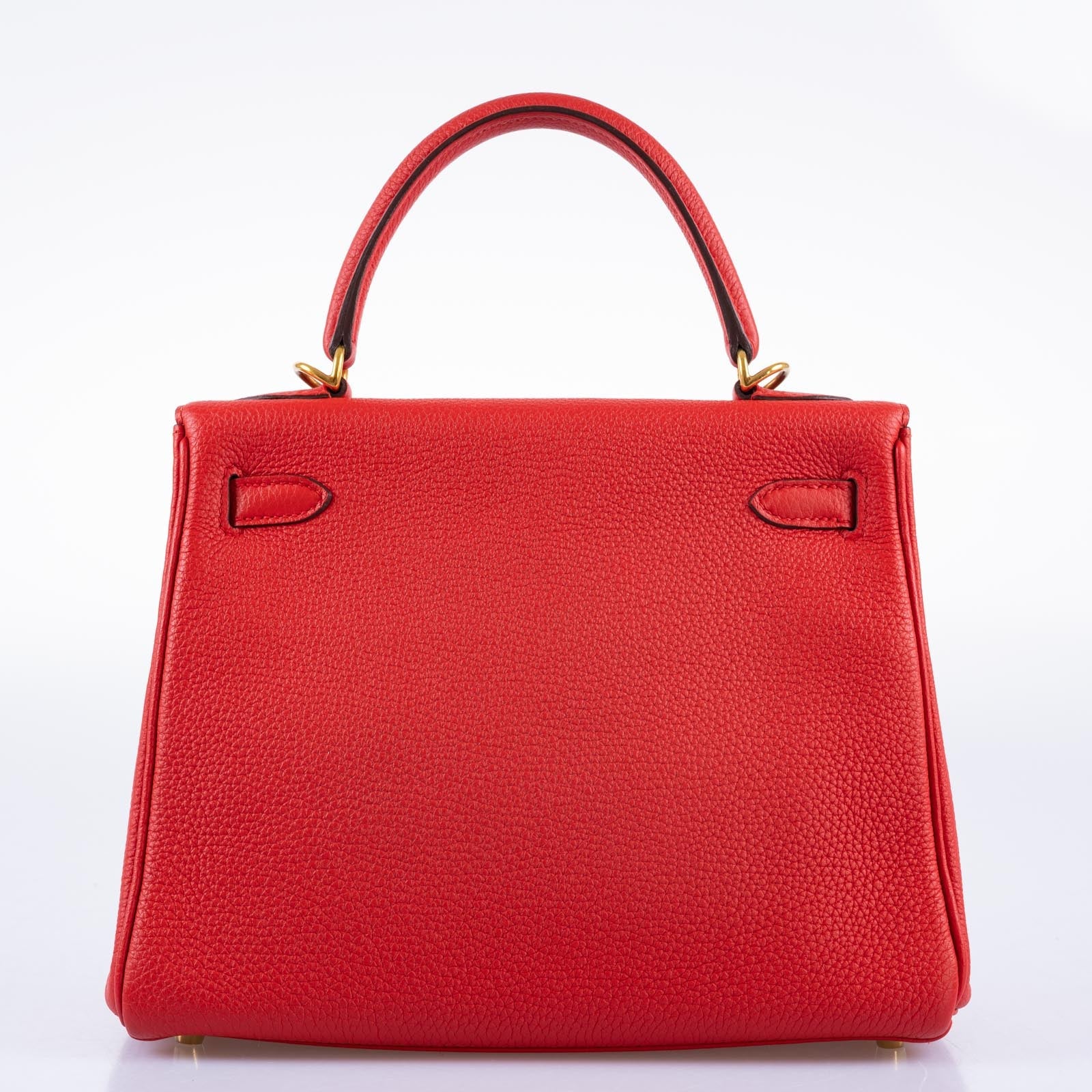 Hermès Kelly 25 Retourne Rouge de Coeur Togo with Gold Hardware
