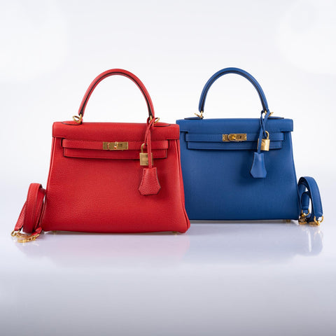 Hermès Kelly 25 Retourne Rouge de Coeur Togo with Gold Hardware