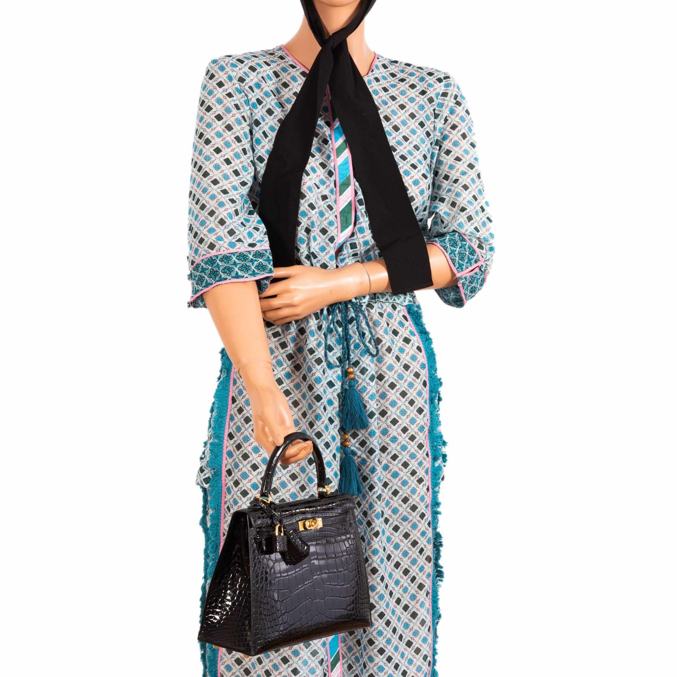 Hermès Kelly 25 Sellier Black Alligator Gold Hardware