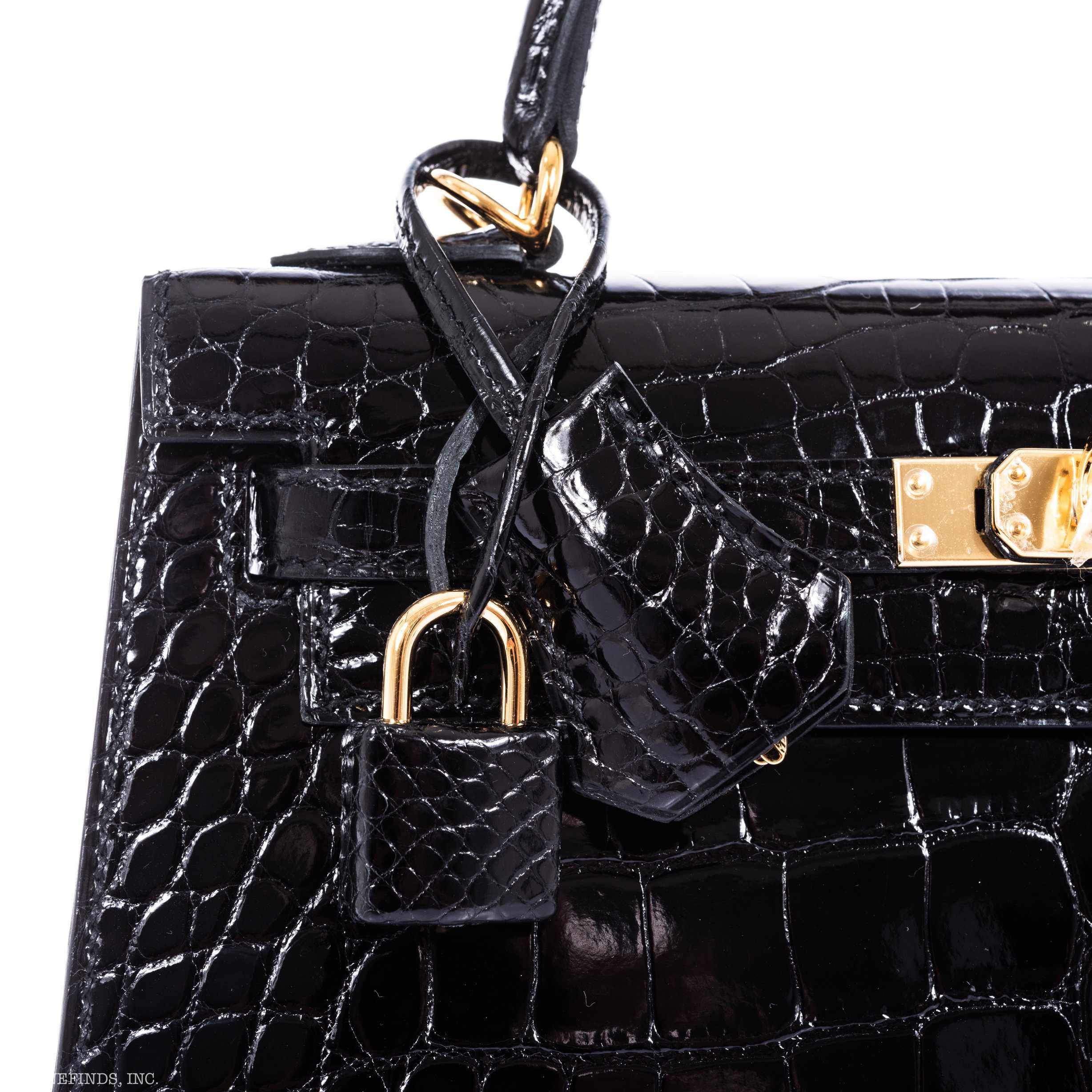 Hermès Kelly 25 Sellier Black Alligator Gold Hardware - Very Special
