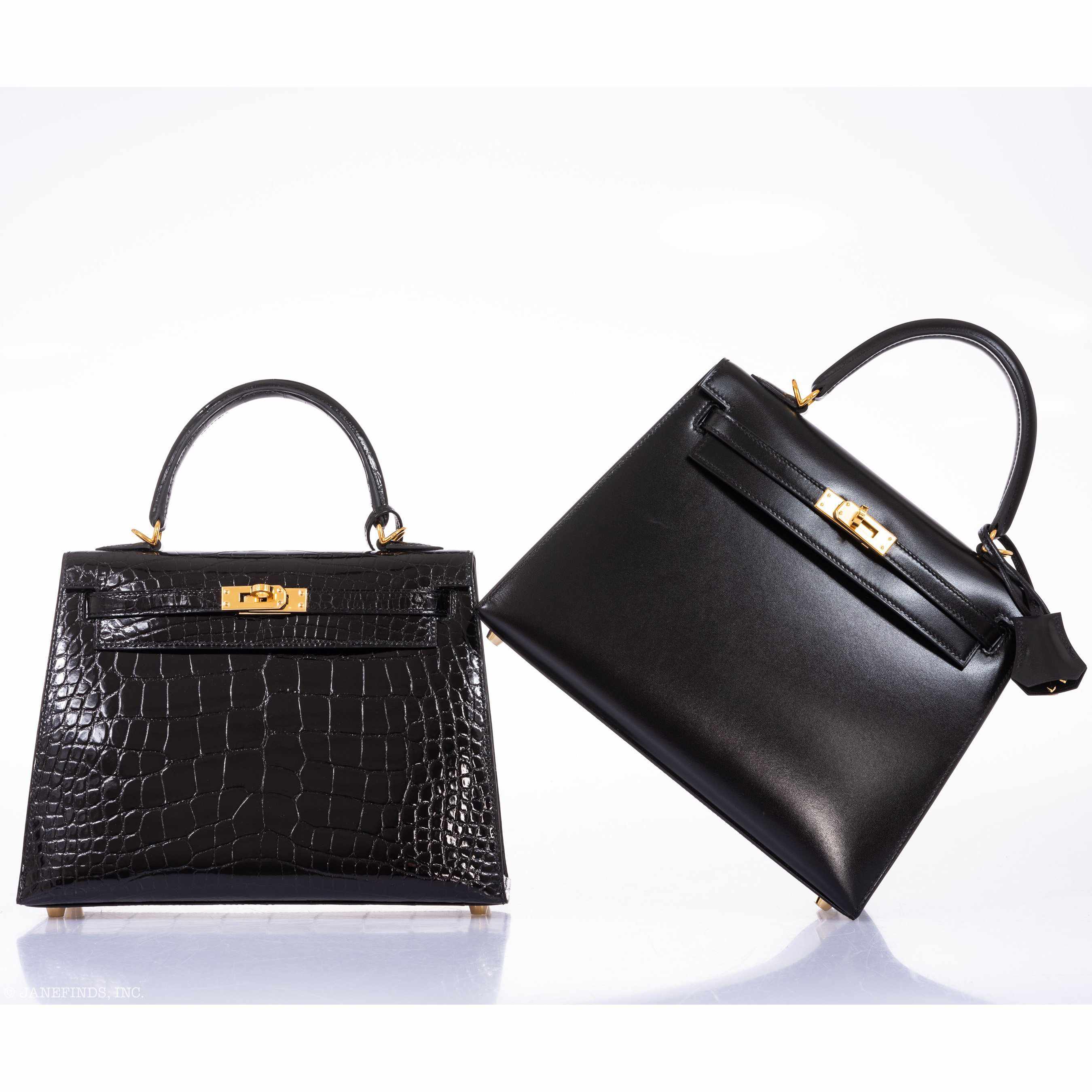 Hermès Kelly 25 Sellier Black Box Gold Hardware