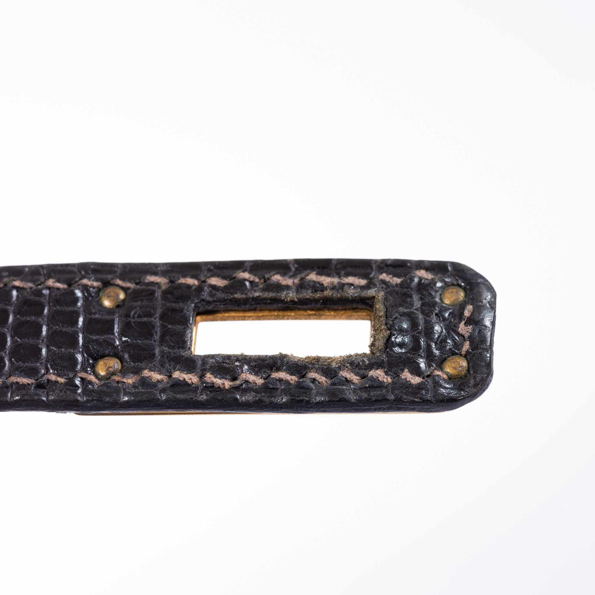 Hermès Kelly 25 Sellier Black Lizard Gold Hardware