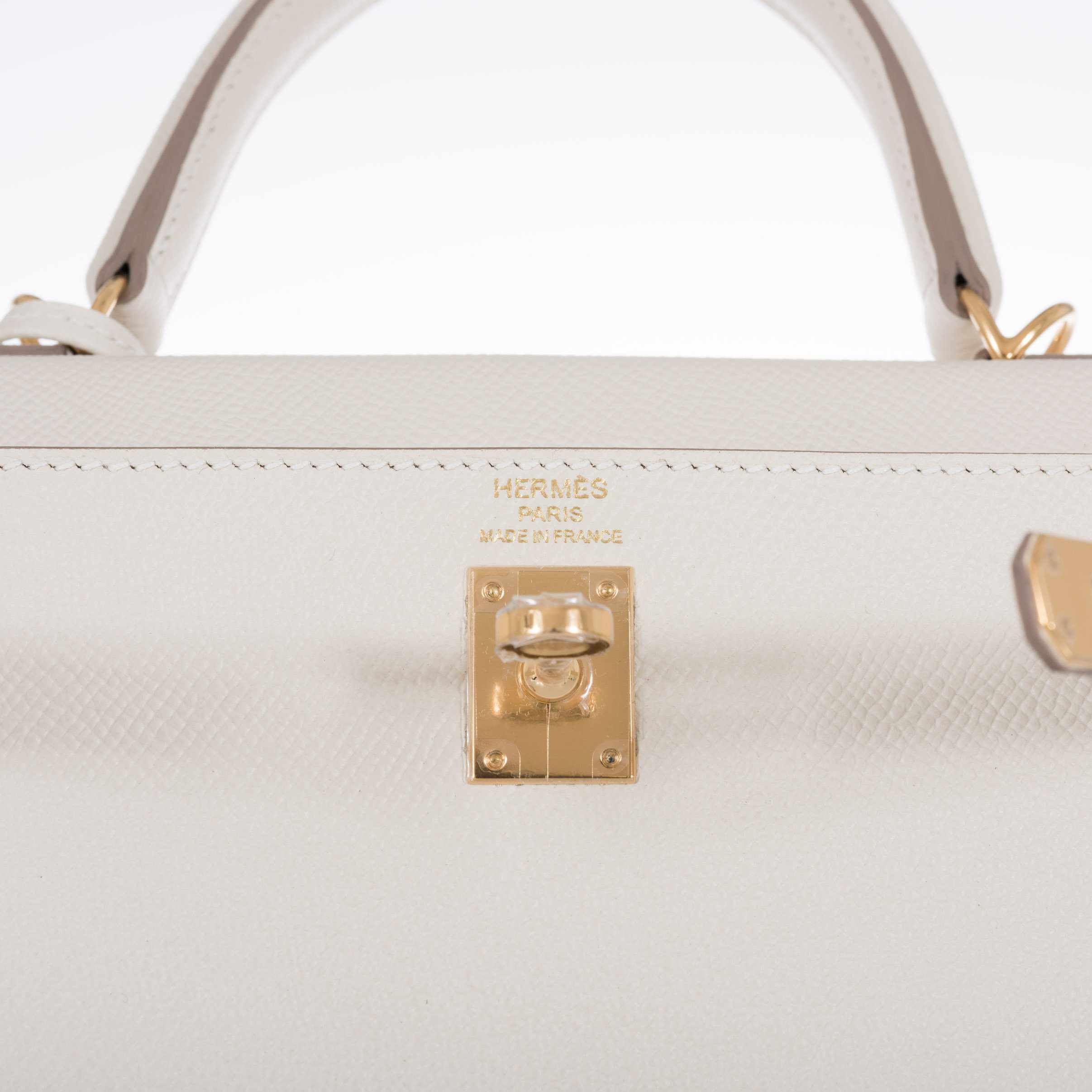 Hermès Kelly 25 Sellier Craie Epsom Gold Hardware