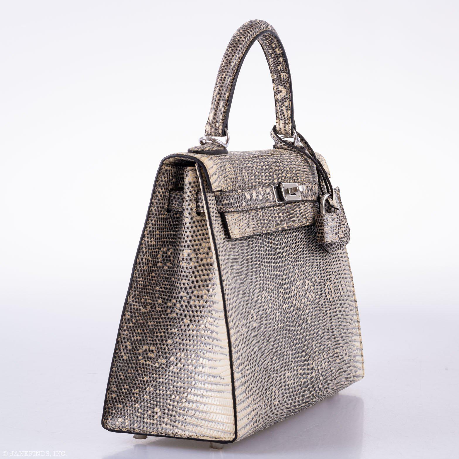 Hermès Kelly 25 Sellier Ombre Lizard Palladium Hardware