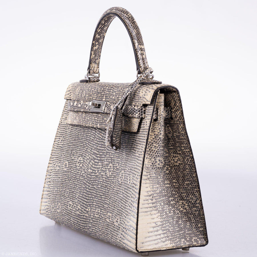 Hermès Kelly 25 Sellier Ombre Lizard Palladium Hardware