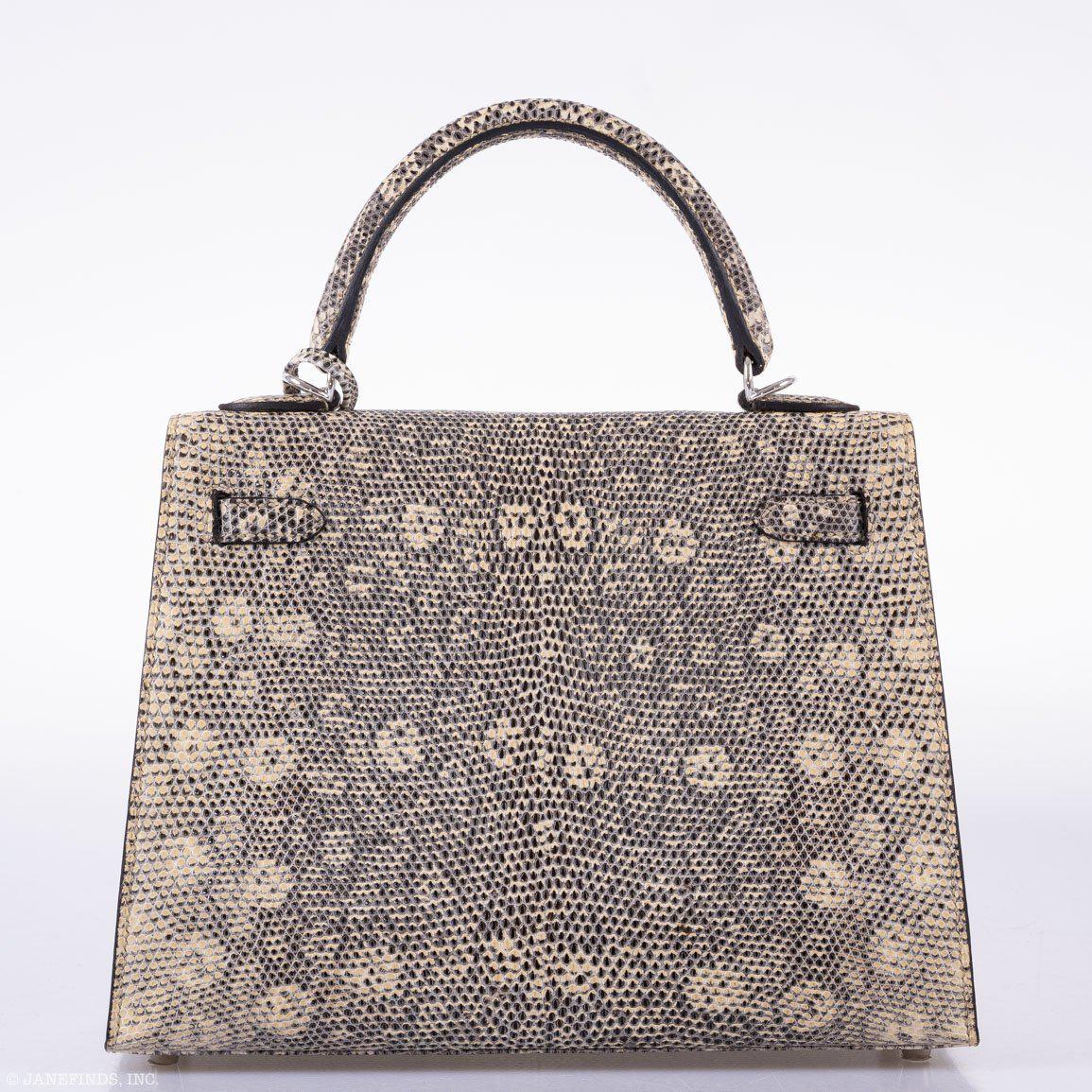 Hermès Kelly 25 Sellier Ombre Lizard Palladium Hardware
