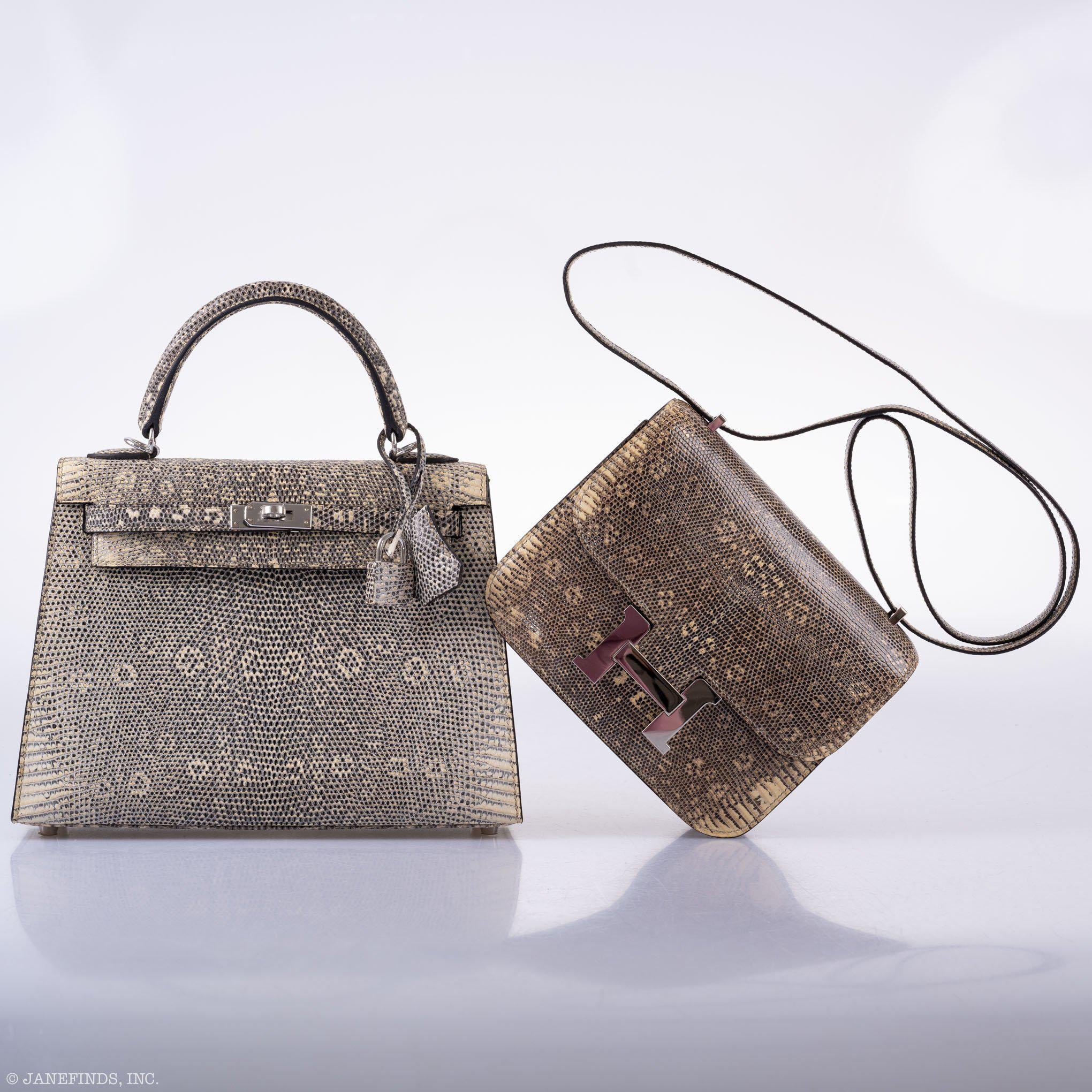 Hermès Kelly 25 Sellier Ombre Lizard Palladium Hardware
