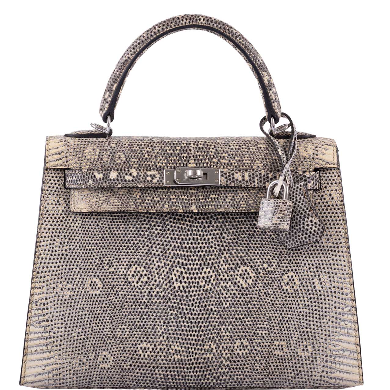 Hermès Kelly 25 Sellier Ombre Lizard Palladium Hardware