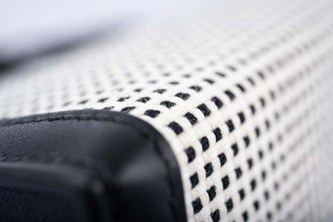 Hermès Kelly 25 Sellier Quadrille Black and White Viking Toile and Swift Palladium Hardware