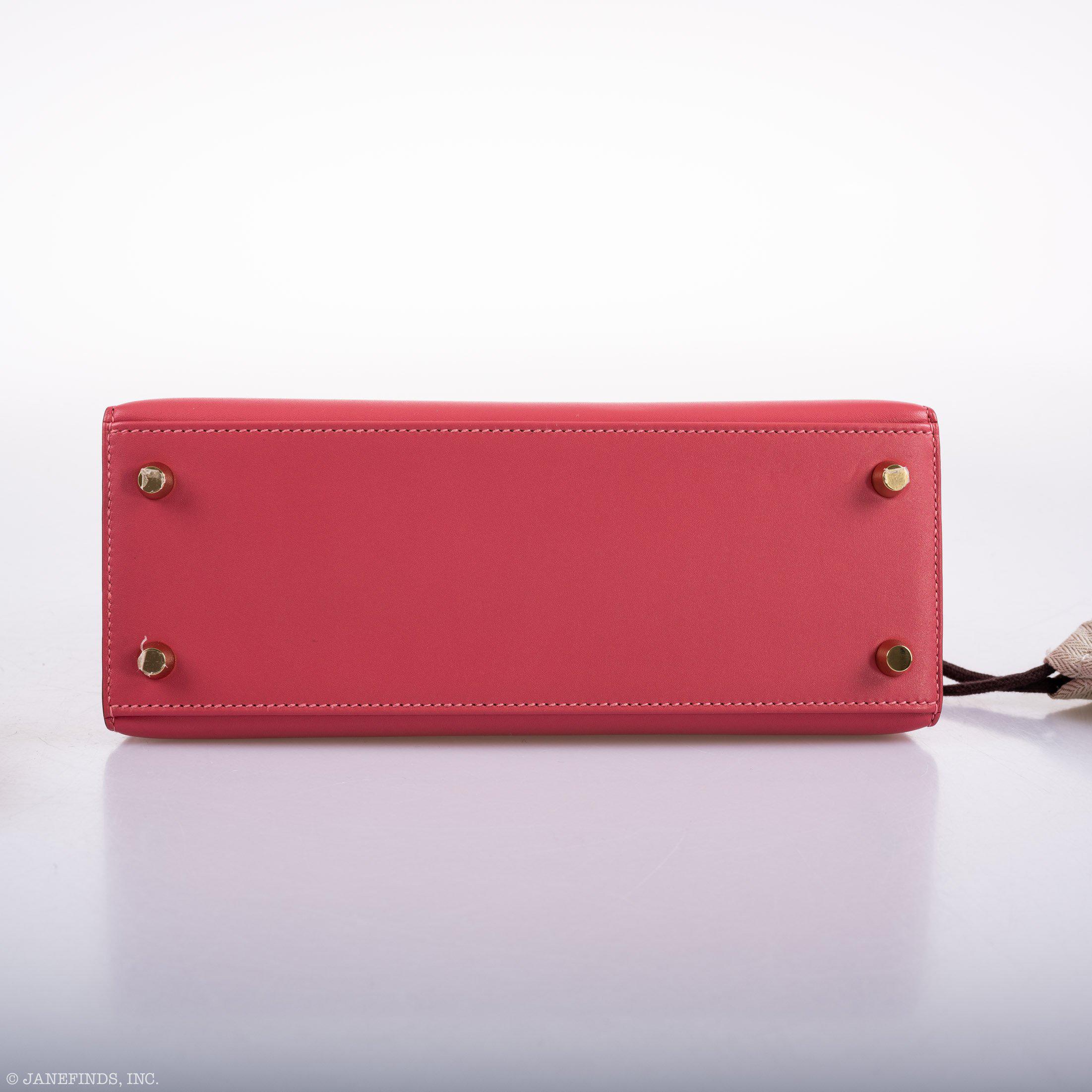 Hermès Kelly 25 Sellier Rose Lipstick Tadelakt leather Gold Hardware