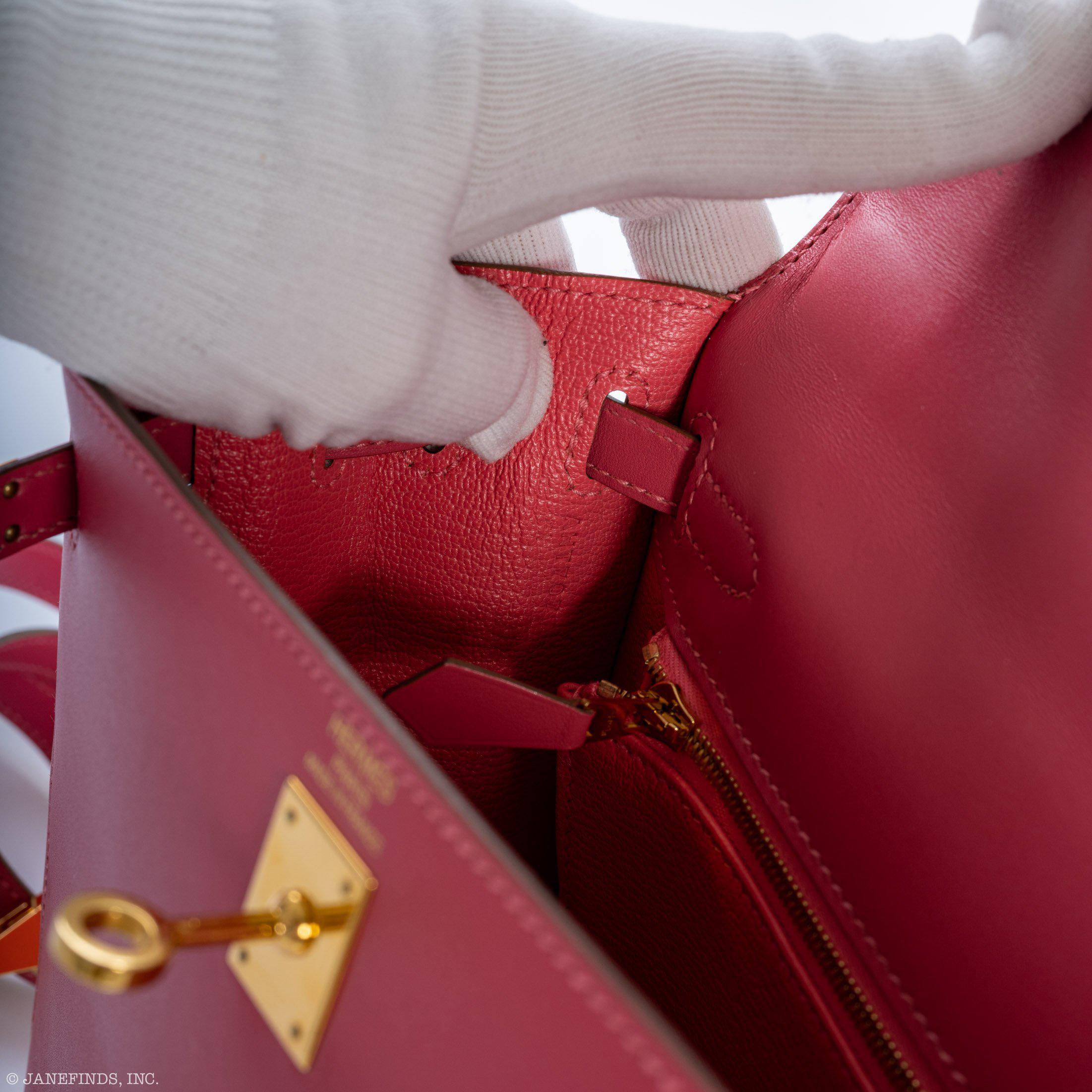 Hermès Kelly 25 Sellier Rose Lipstick Tadelakt leather Gold Hardware - 2017, A