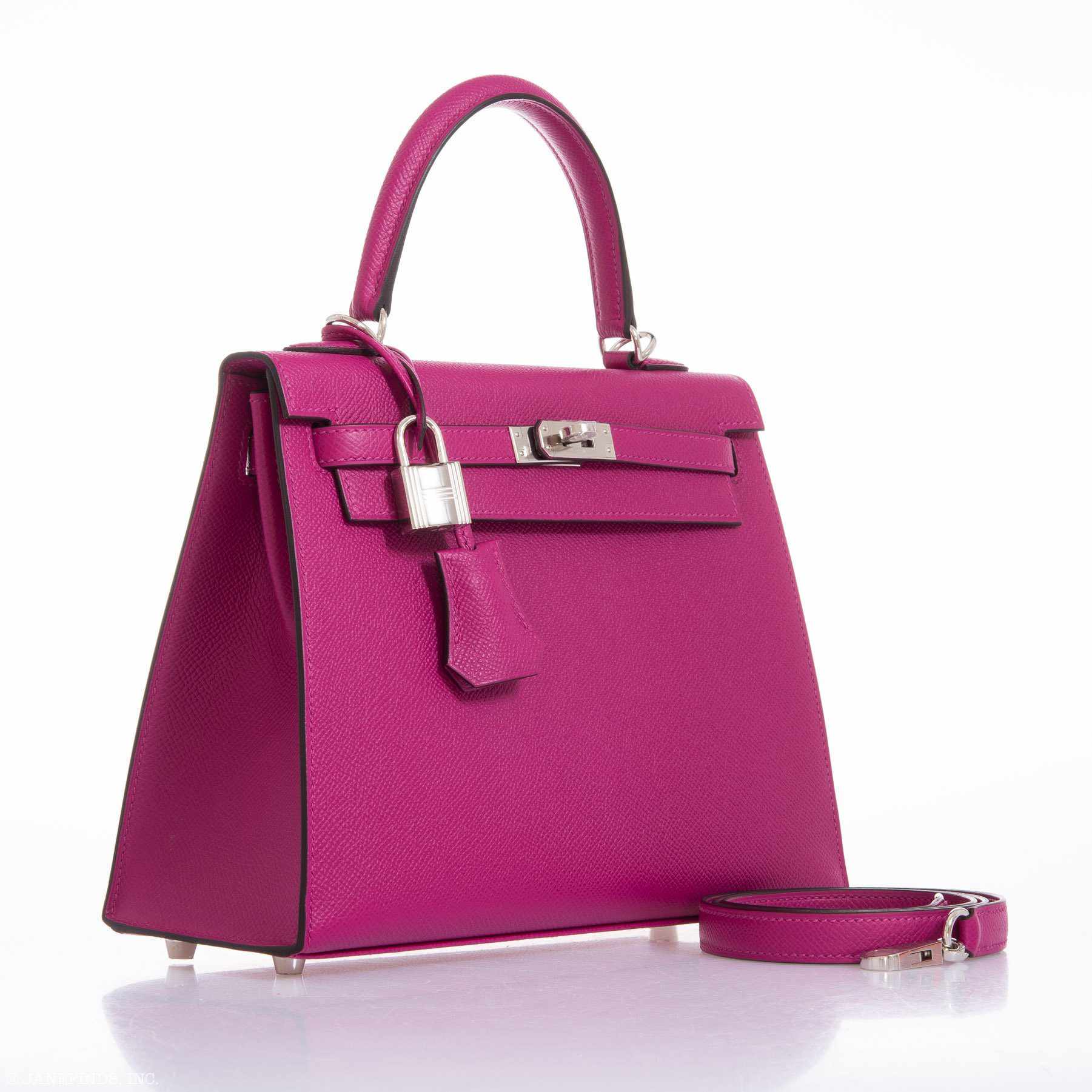 Hermès Kelly 25 Sellier Rose Pourpre Epsom Palladium Hardware