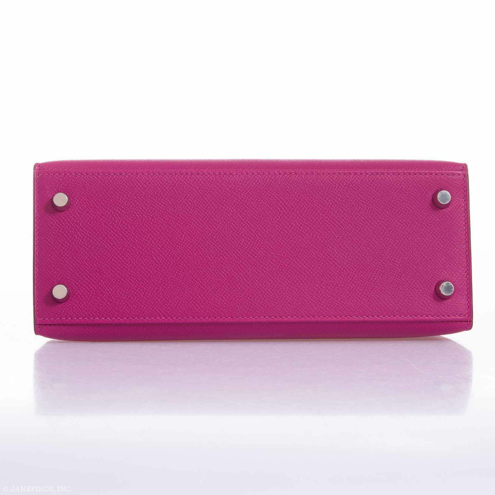 Hermès Kelly 25 Sellier Rose Pourpre Epsom Palladium Hardware