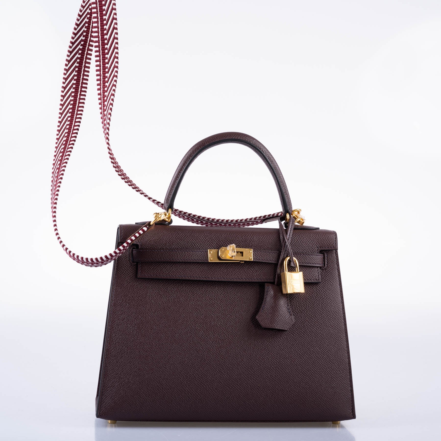 Hermès Kelly 25 Sellier Rouge Epsom with Gold Hardware