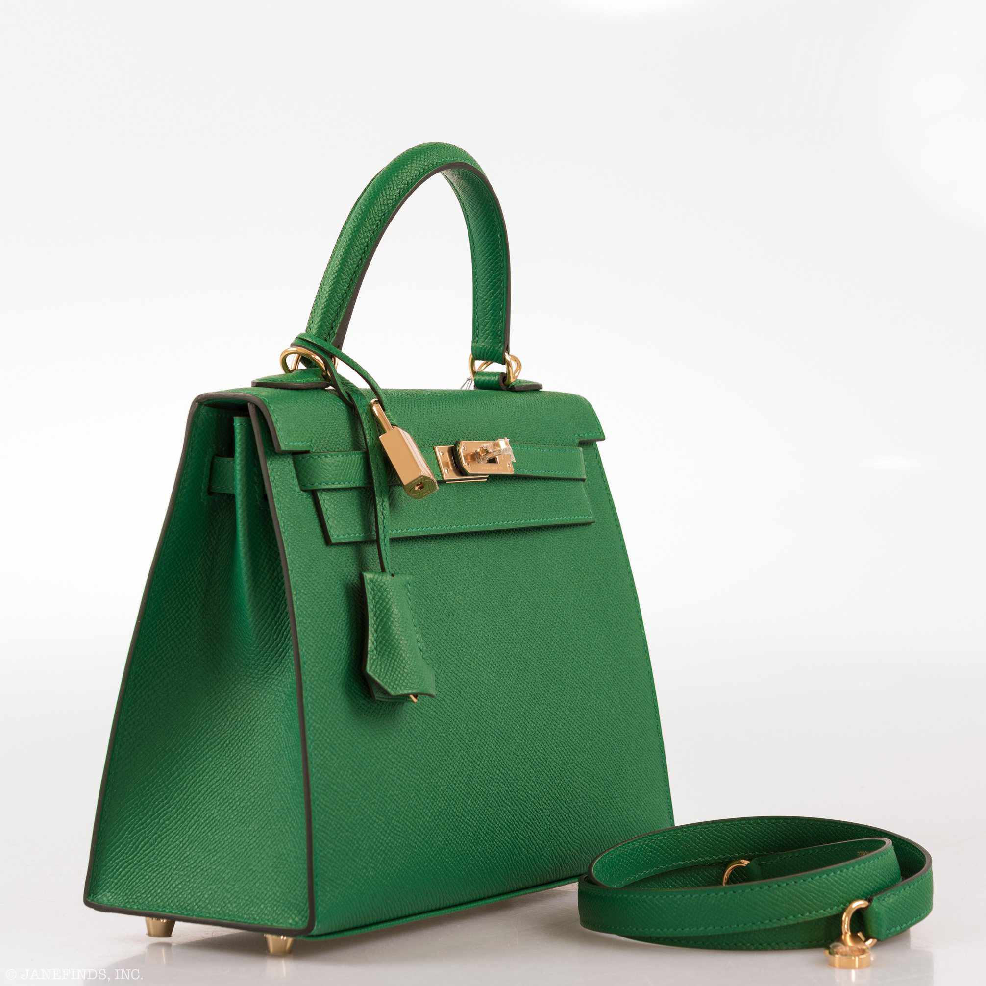Hermès Kelly 25 Sellier Vert Vertigo Epsom Gold Hardware