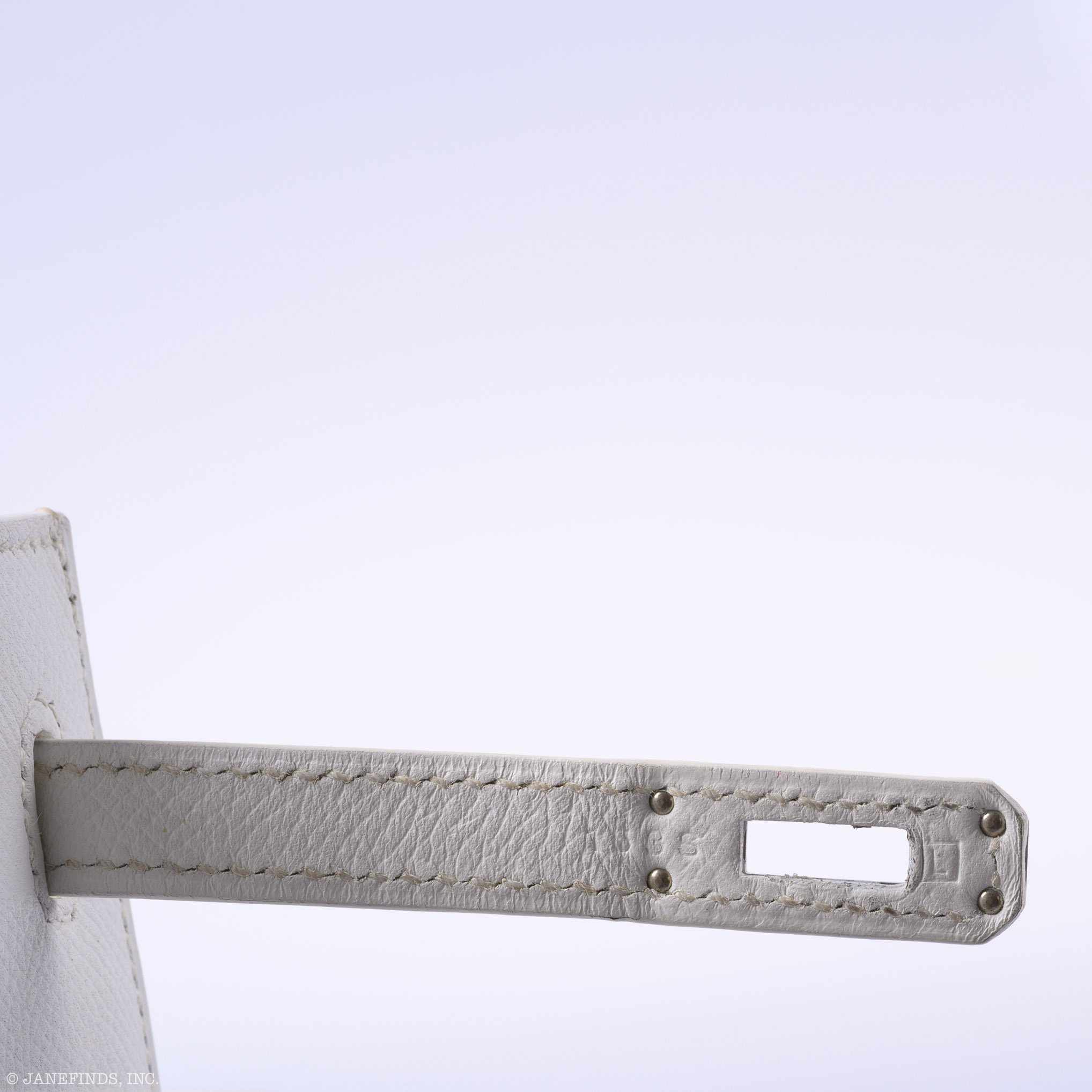 Hermès Kelly 25 Sellier White Epsom Palladium Hardware