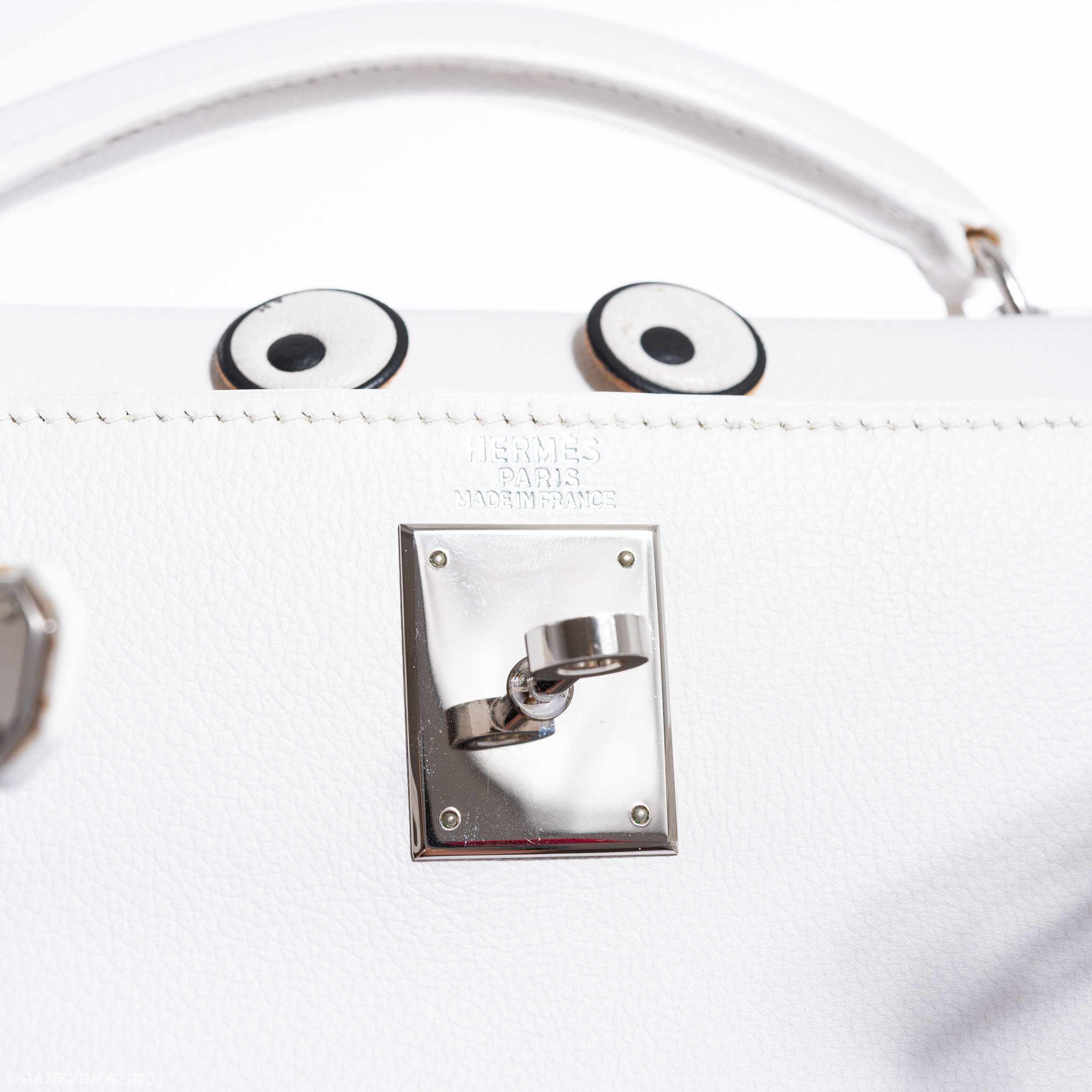 Hermès Kelly 27 Ado Backpack White Graine Palladium Hardware