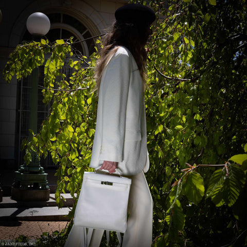 Hermès Kelly 27 Ado Backpack White Graine Palladium Hardware