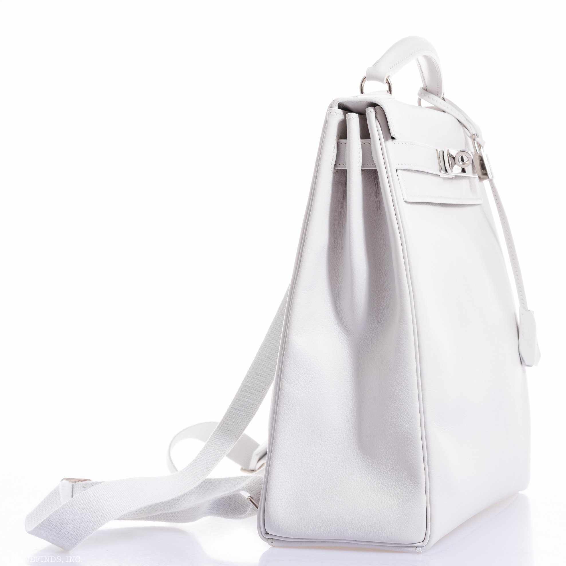 Hermès Kelly 27 Ado Backpack White Graine Palladium Hardware