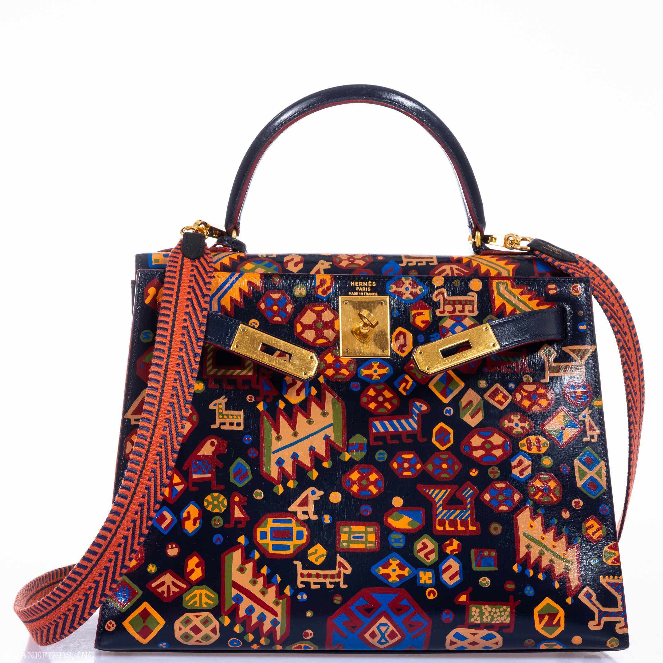Hermès Kelly 28 Black Box Gold Hardware "The Qashqai" * JaneFinds Custom Shop