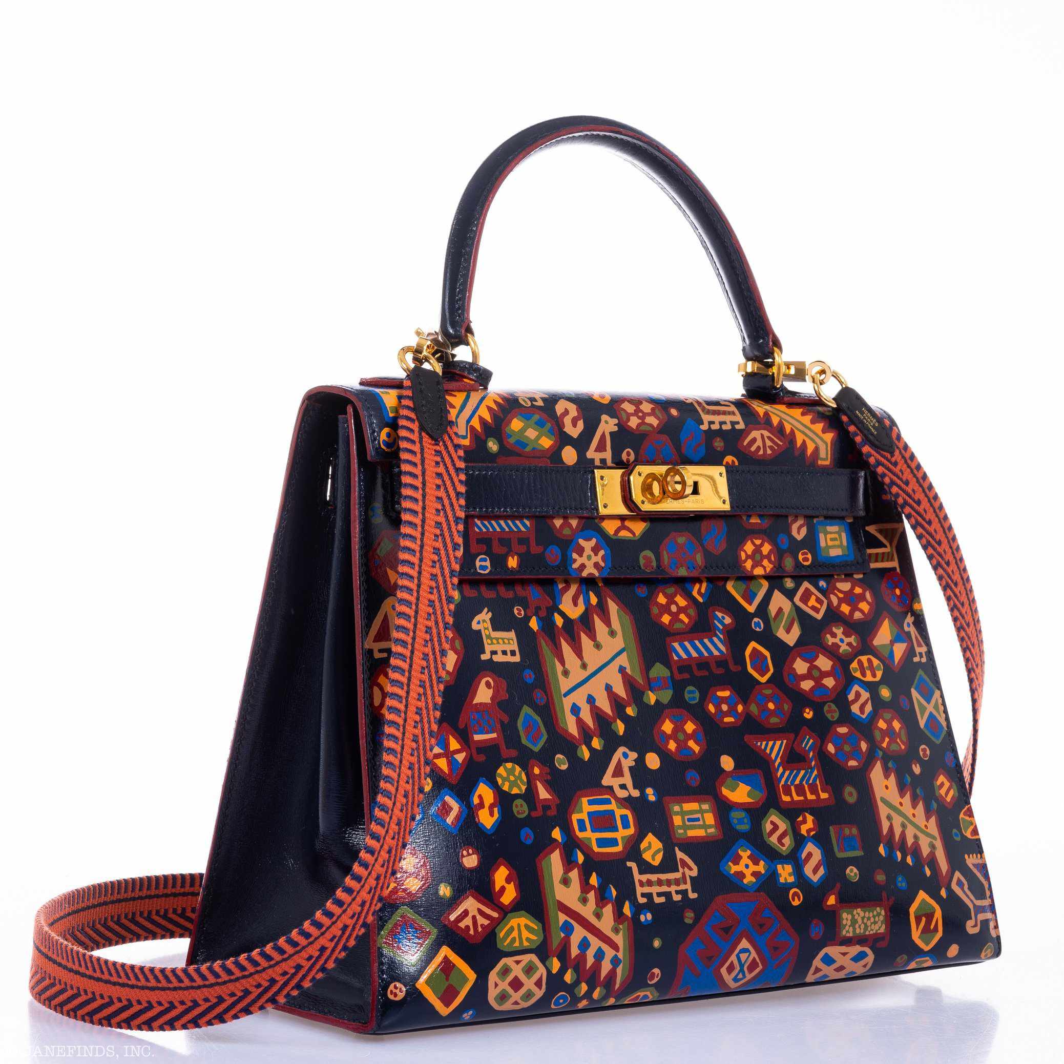 Hermès Kelly 28 Black Box Gold Hardware "The Qashqai" * JaneFinds Custom Shop