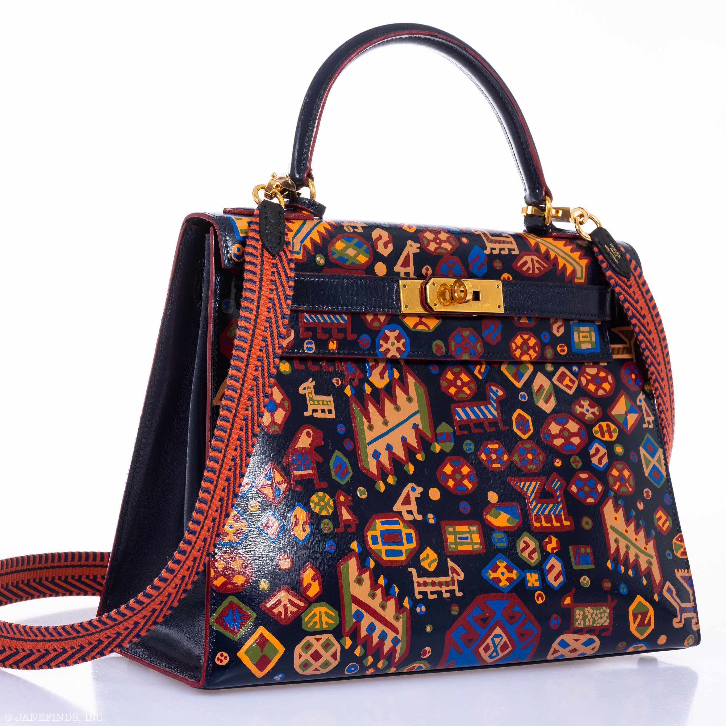 Hermès Kelly 28 Black Box Gold Hardware "The Qashqai" * JaneFinds Custom Shop