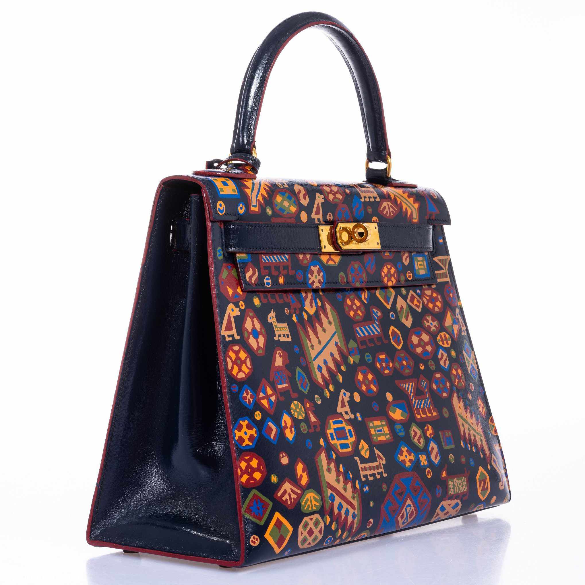 Hermès Kelly 28 Black Box Gold Hardware "The Qashqai" JaneFinds Custom Shop