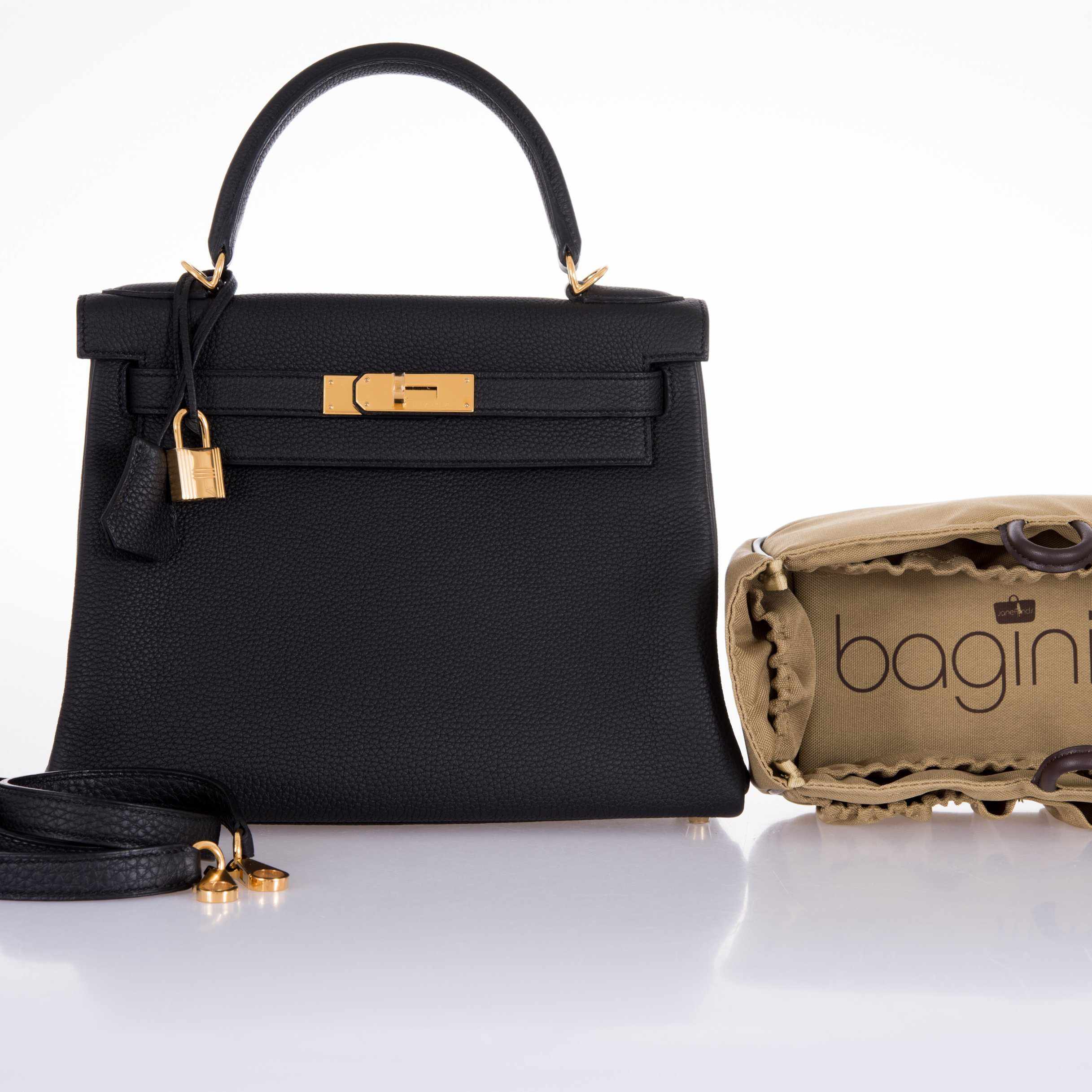 Hermès Kelly 28 Black Togo Gold Hardware