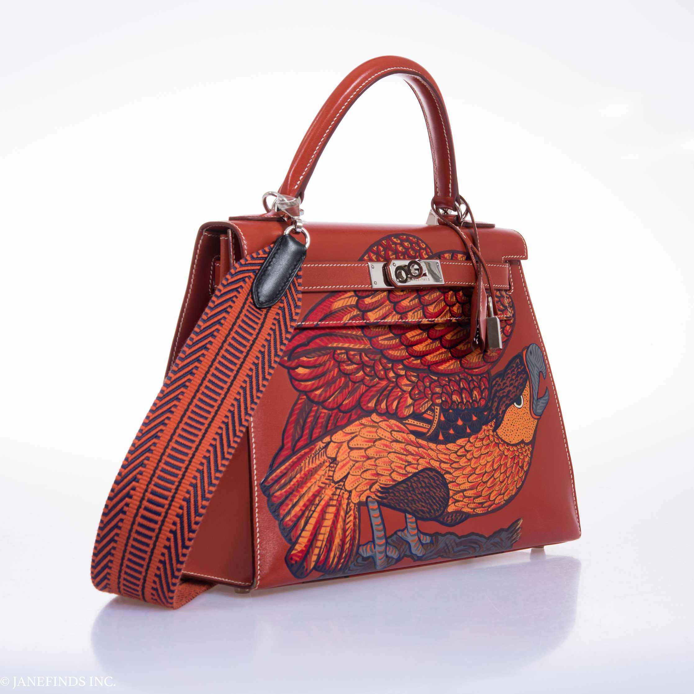 Hermès Kelly 28 Brick Box "The Falcon" Palladium Hardware * JaneFinds Custom Shop