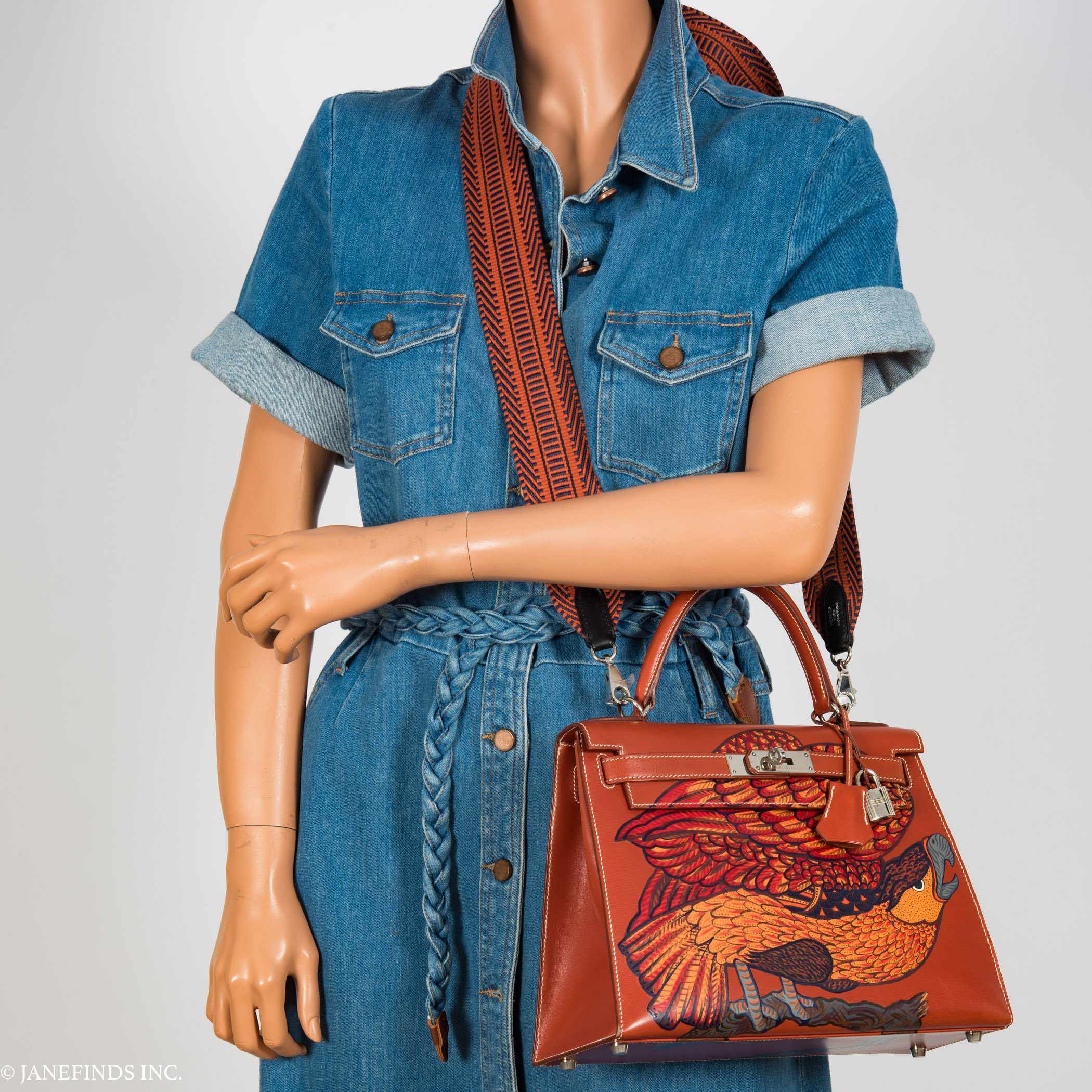 Hermès Kelly 28 Brick Box "The Falcon" Palladium Hardware * JaneFinds Custom Shop