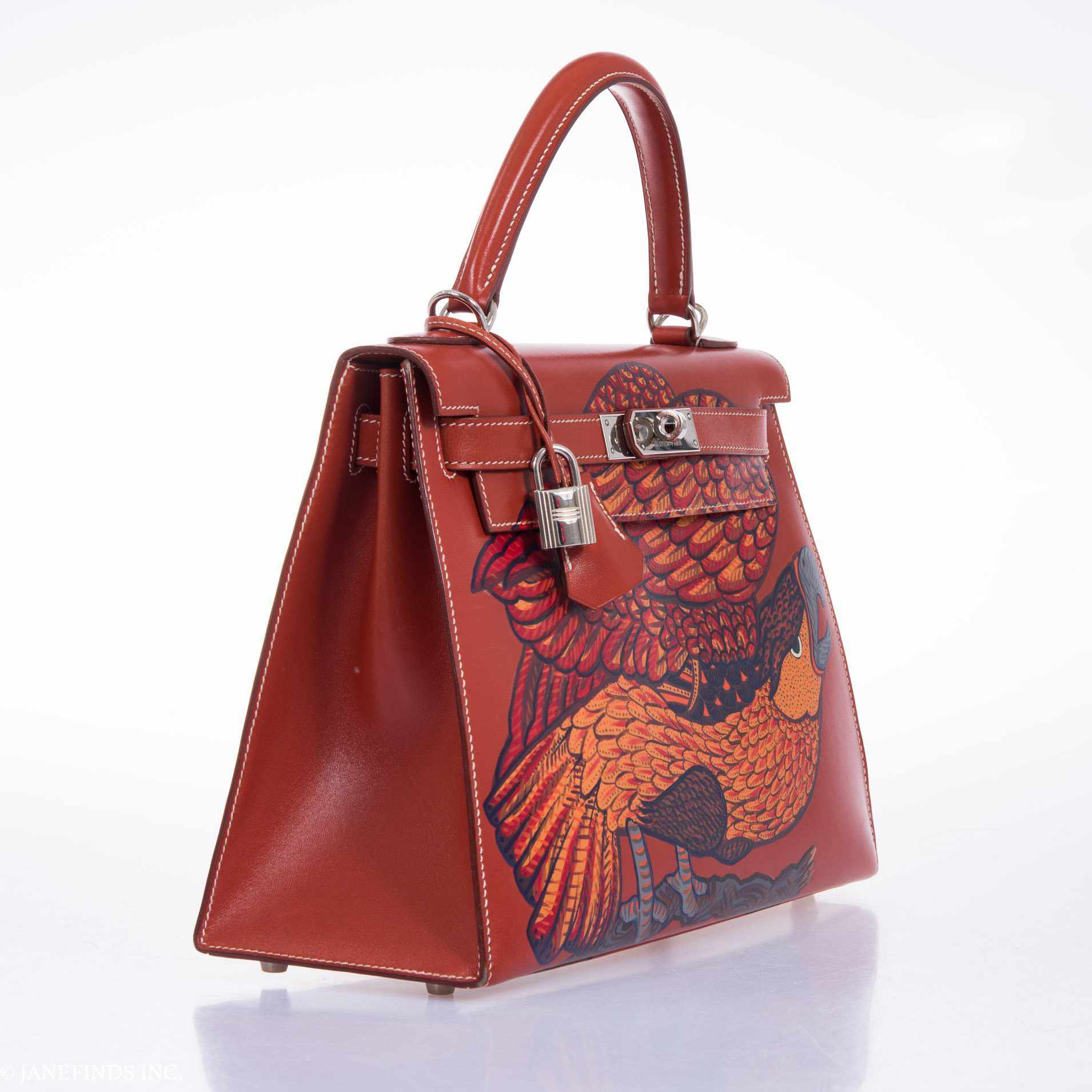 Hermès Kelly 28 Brick Box "The Falcon" Palladium Hardware * JaneFinds Custom Shop