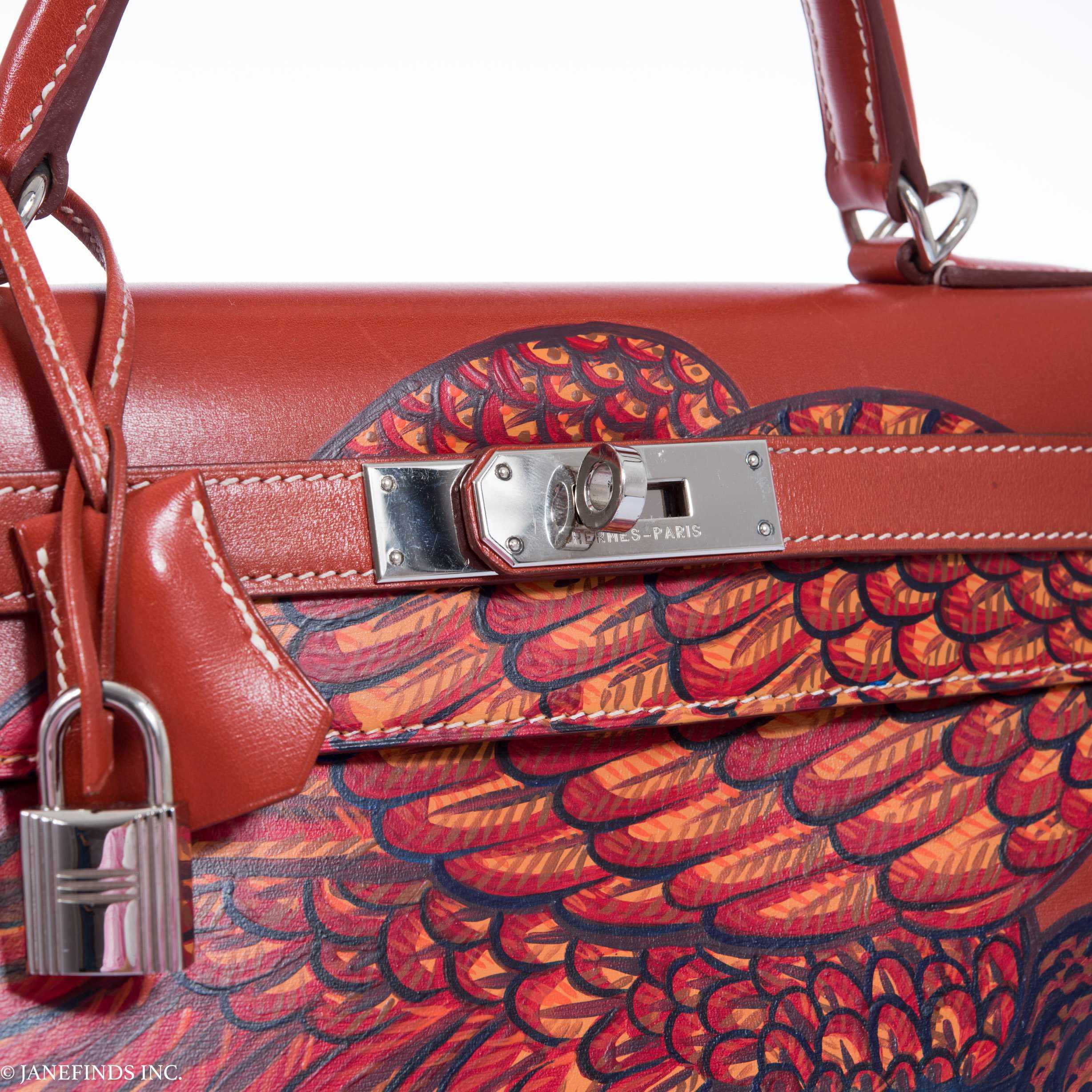 Hermès Kelly 28 Brick Box "The Falcon" Palladium Hardware * JaneFinds Custom Shop